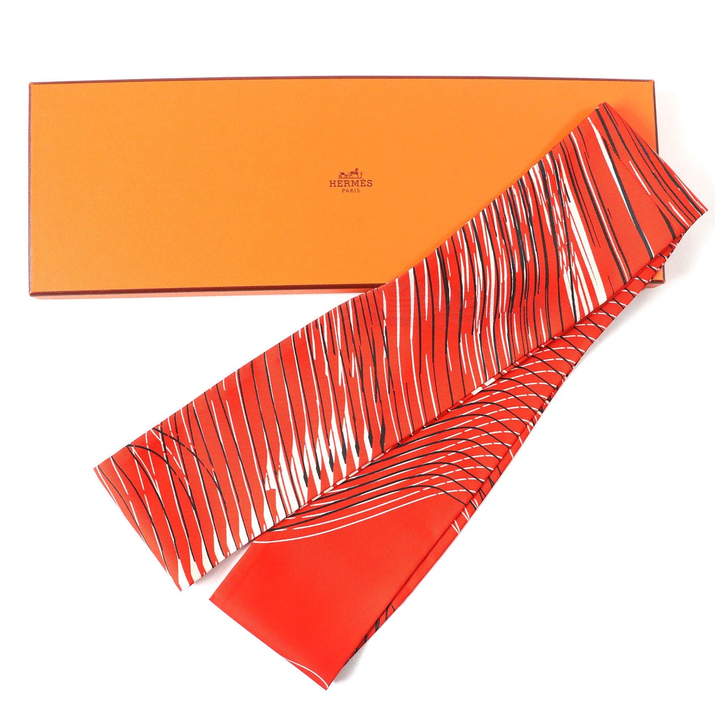 HERMES Other fashion goods Main: 100% silk Orange White Black Women