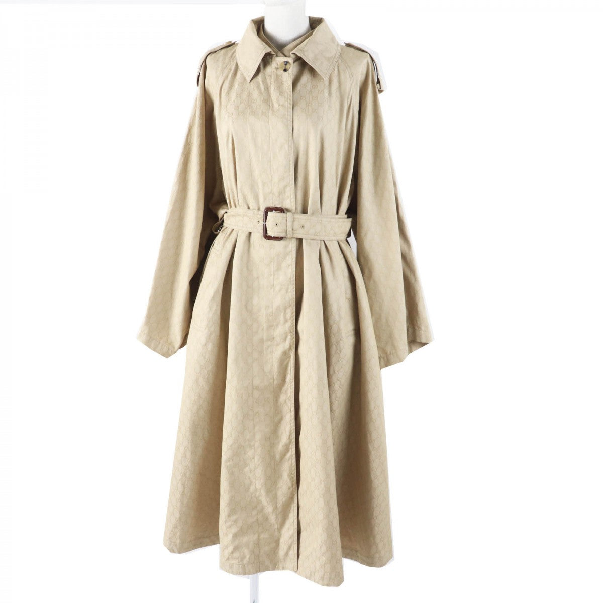 GUCCI trench coat 771441 Outer material: 50% cotton, Outer material: 50% nylon, Leather part: cowhide, Lining: 100% rayon beige Women 40