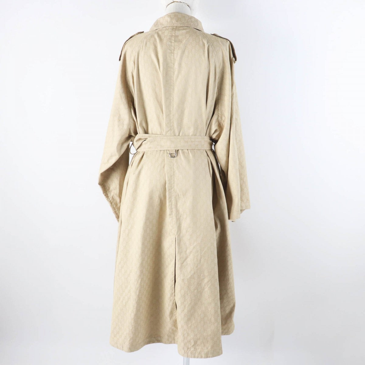 GUCCI trench coat 771441 Outer material: 50% cotton, Outer material: 50% nylon, Leather part: cowhide, Lining: 100% rayon beige Women 40