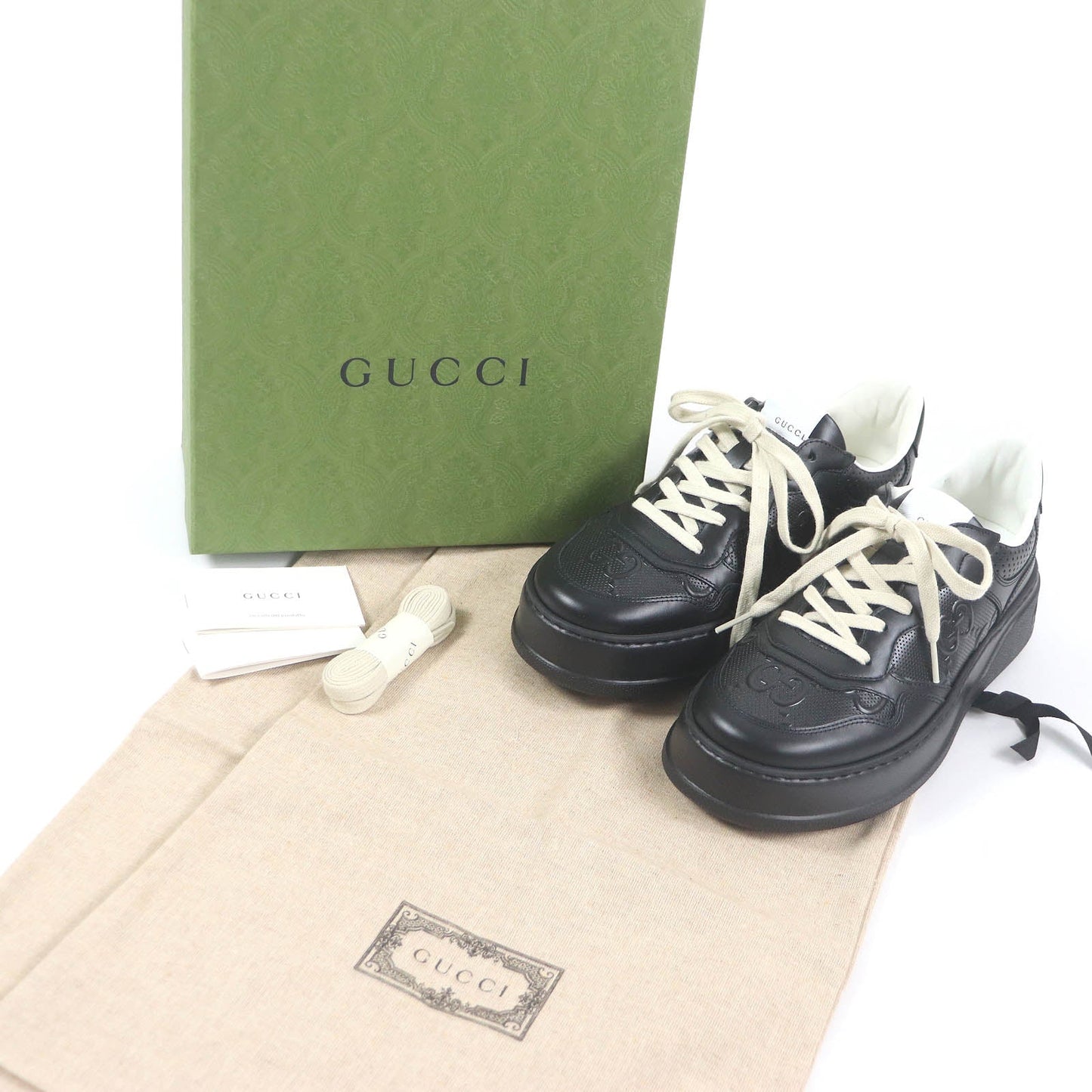 GUCCI sneakers 669582 Main: Leather black mens 6