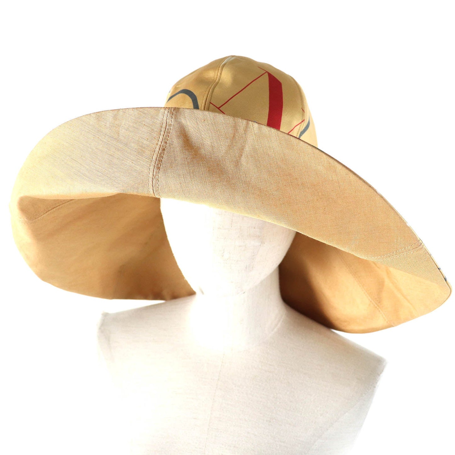 HERMES hat Outer: 100% silk, Lining: 50% linen, Lining: 50% silk Beige multicolor Women