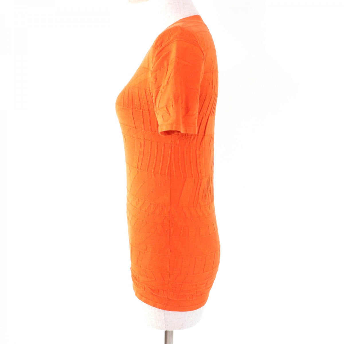HERMES knit Main: 50% silk, Main: 35% cotton, Main: 11% nylon, Main: 4% polyurethane Orange Women 36