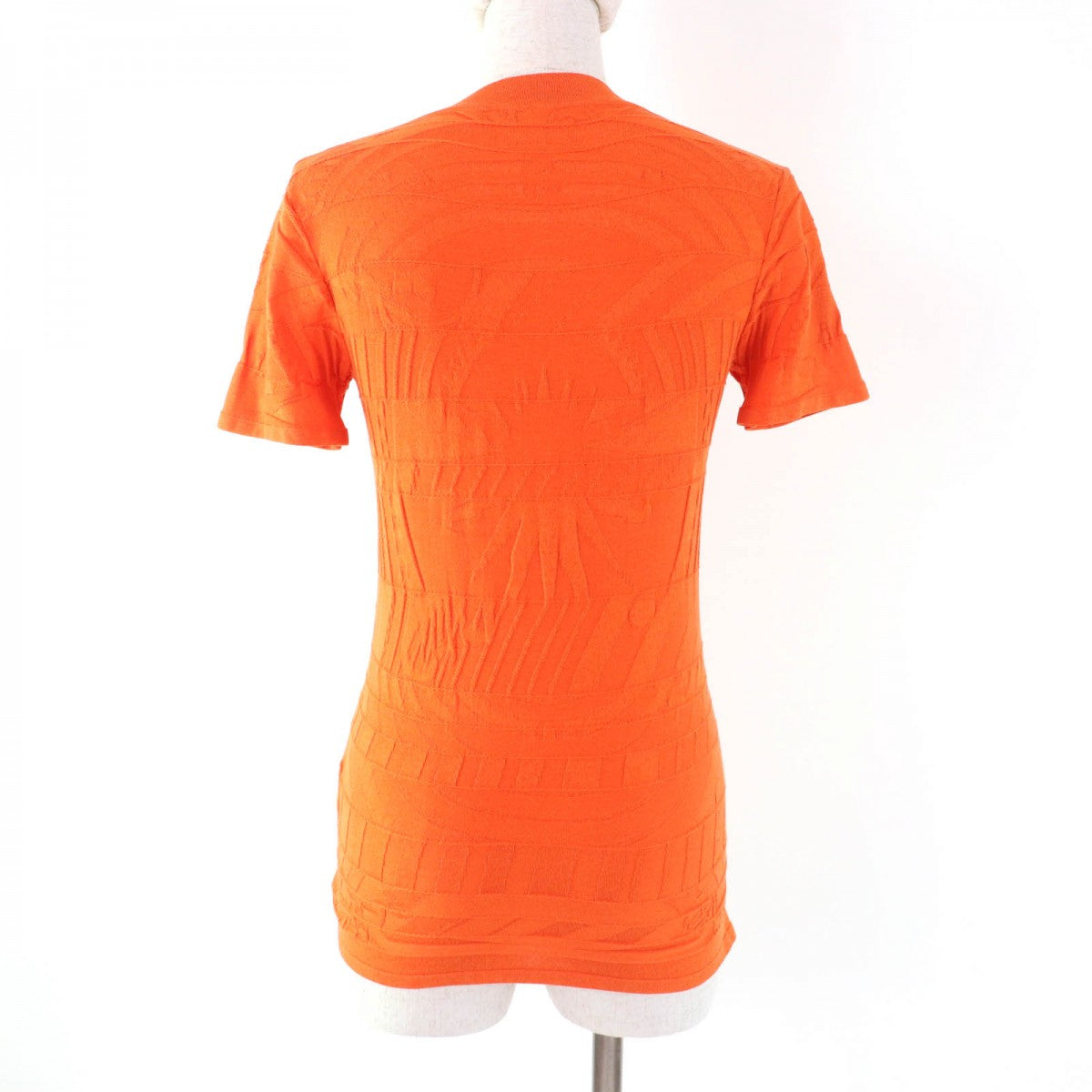 HERMES knit Main: 50% silk, Main: 35% cotton, Main: 11% nylon, Main: 4% polyurethane Orange Women 36