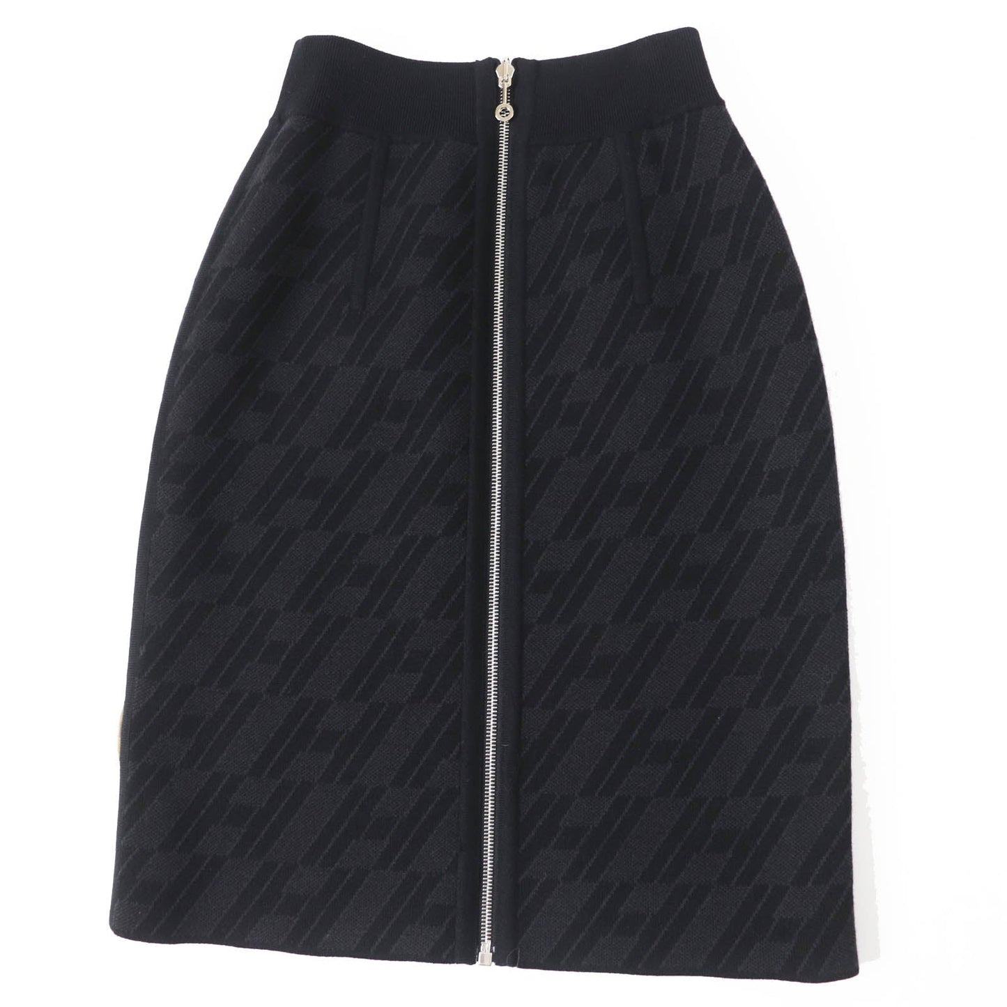 HERMES skirt 3H2300D2 Main: 88% wool, Main: 10% cashmere, Main: 2% polyurethane, Part: 84% wool, Part: 9% cashmere Black Grey Women 34