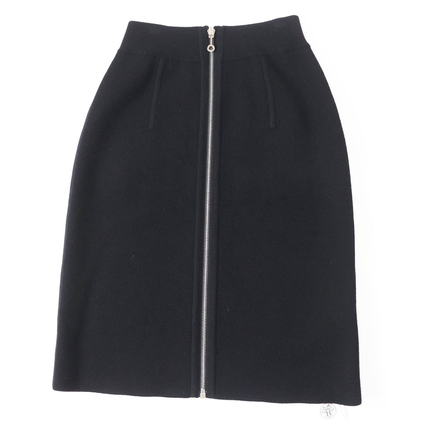 HERMES skirt 3H2300D2 Main: 88% wool, Main: 10% cashmere, Main: 2% polyurethane, Part: 84% wool, Part: 9% cashmere Black Grey Women 34