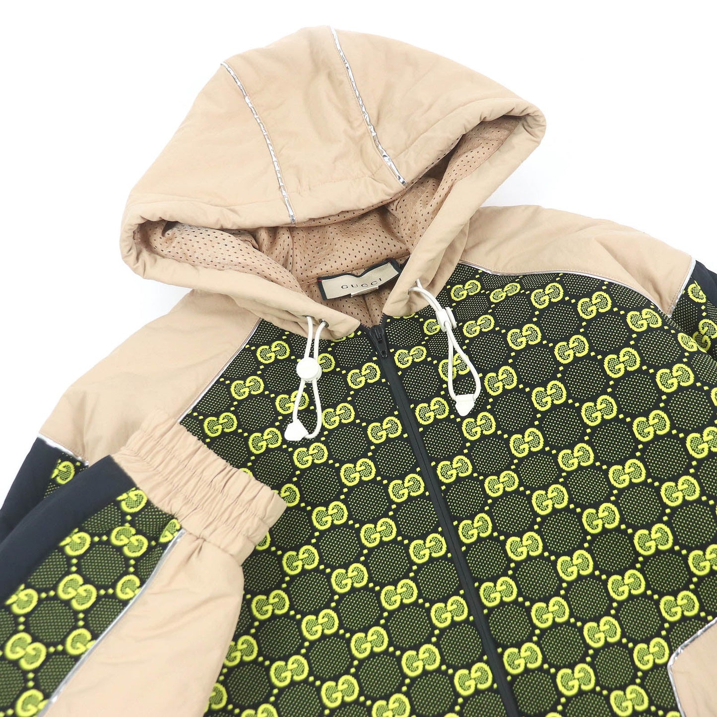 GUCCI Jacket 752157 Outer: 100% nylon, some: 96% nylon, some: 4% polyurethane, some: 61% polyurethane, some: 39% polyester beige mens M