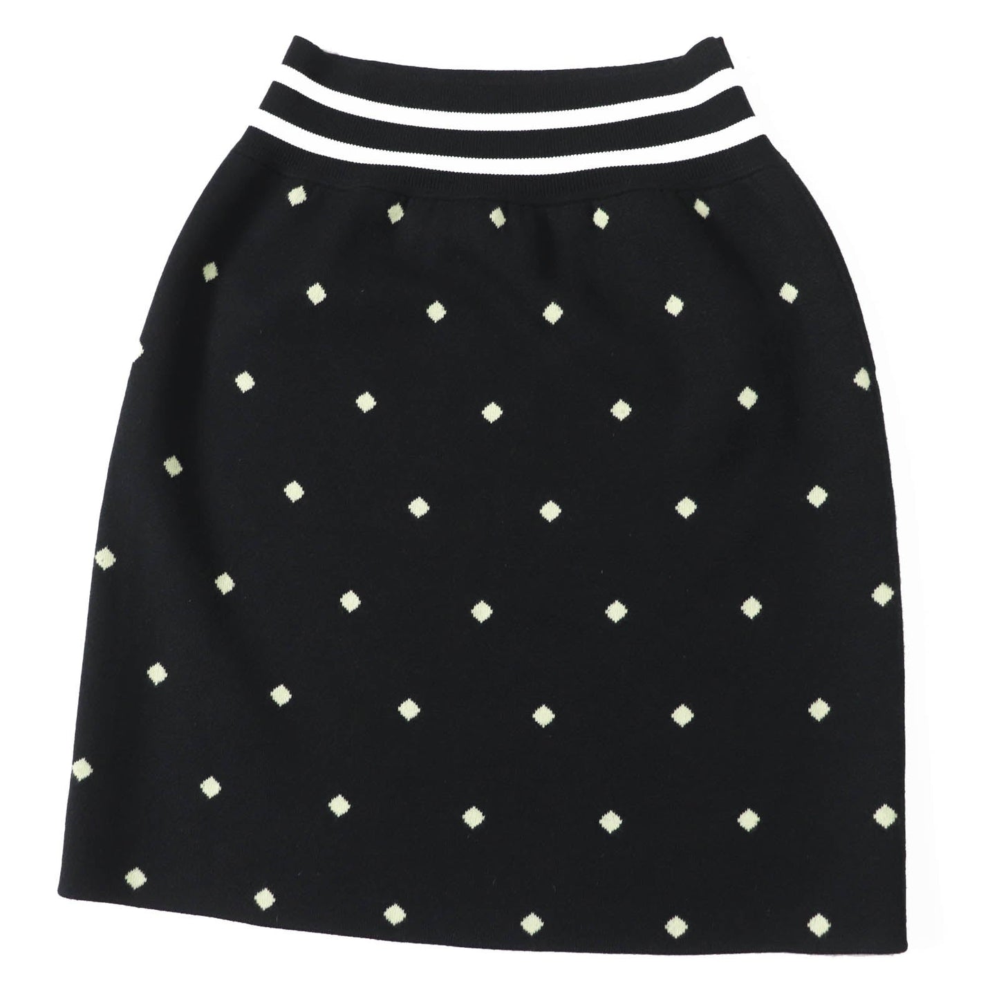 HERMES skirt 2H2302D8 Outer: 45% cashmere, Outer: 45% silk, Outer: 10% polyamide, Part: 48% cashmere, Part: 48% silk Black Light Green White Women 36
