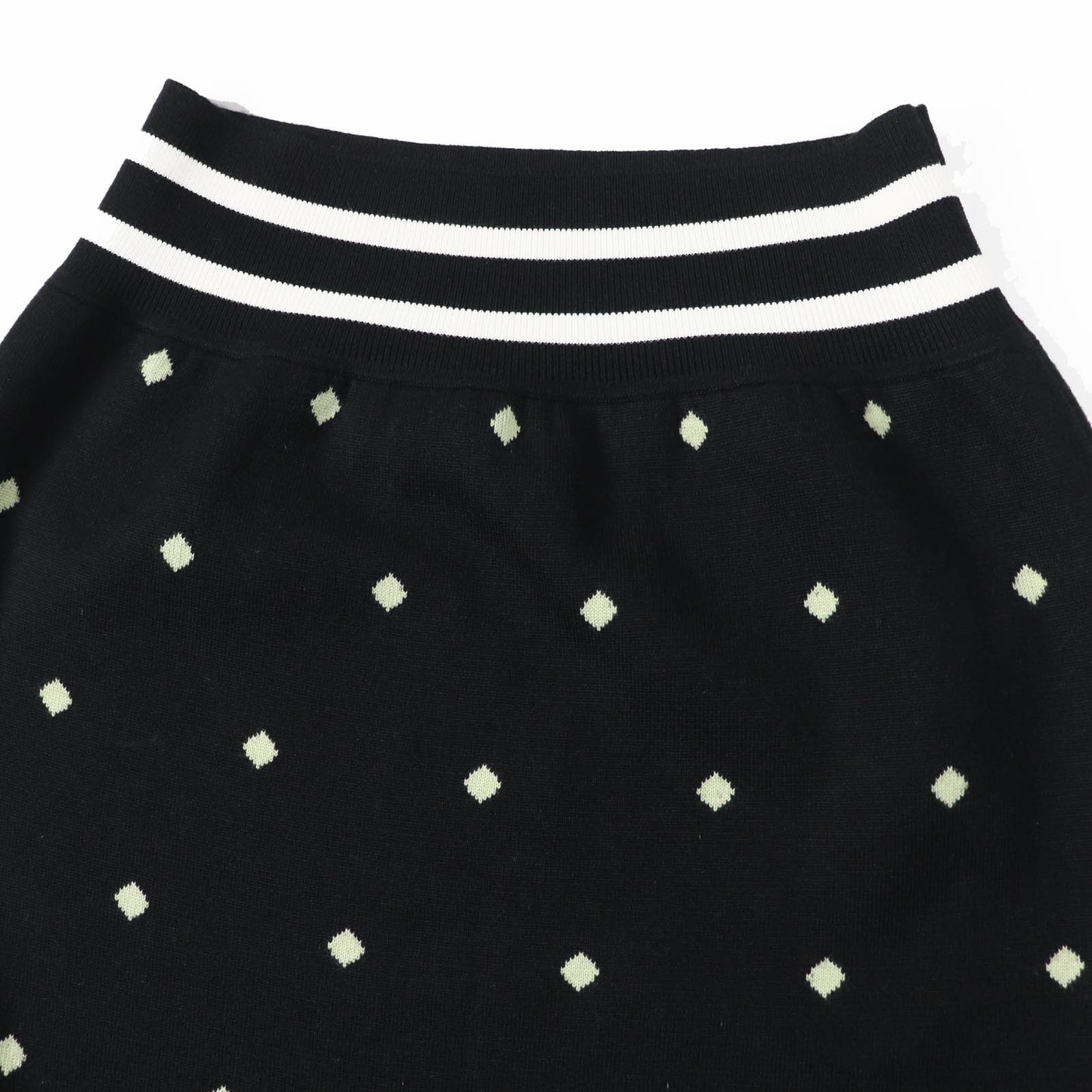 HERMES skirt 2H2302D8 Outer: 45% cashmere, Outer: 45% silk, Outer: 10% polyamide, Part: 48% cashmere, Part: 48% silk Black Light Green White Women 36