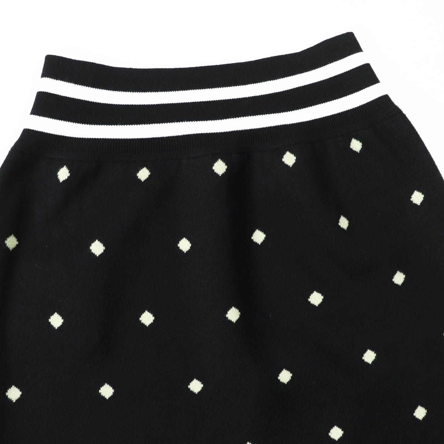 HERMES skirt 2H2302D8 Outer: 45% cashmere, Outer: 45% silk, Outer: 10% polyamide, Part: 48% cashmere, Part: 48% silk Black Light Green White Women 36