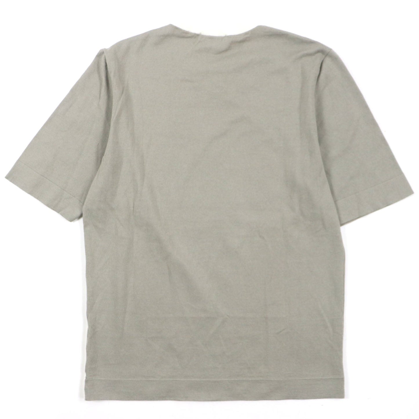 HERMES Short sleeve knit Main: 85% cotton, Main: 15% cashmere Ivory gray mens XS