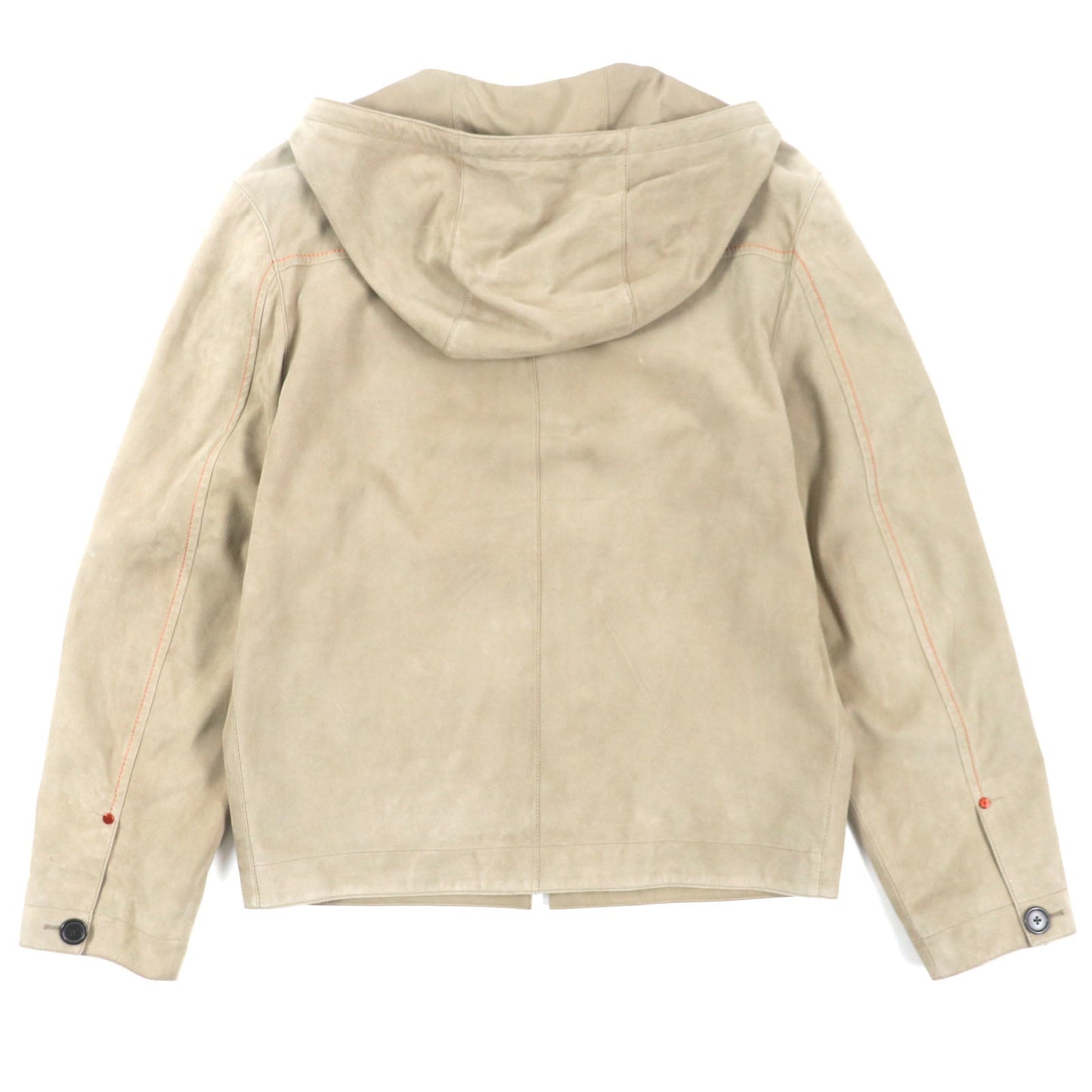 HERMES Jacket Main: Reindeer leather, Sleeve lining: 100% Cupra, Part: 100% Cotton Beige orange mens 44
