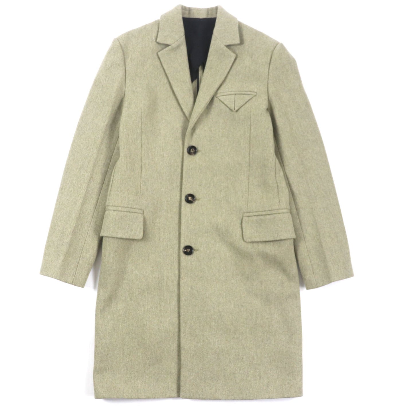 BOTTEGAVENETA Chester coat 647389 Outer: 80% wool, Outer: 20% nylon, Lining: 100% rayon, Lining: 100% cotton Green type mens 46