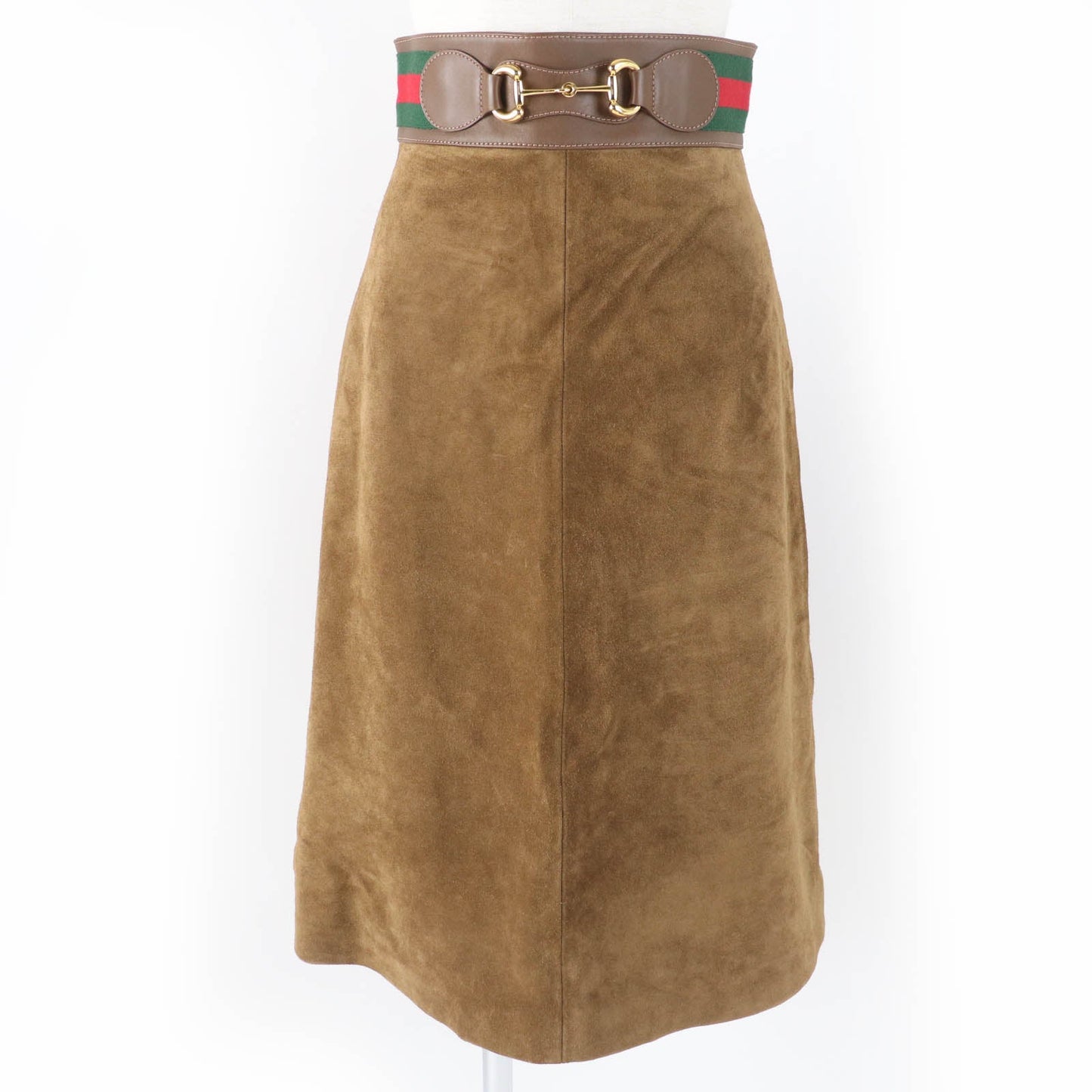 GUCCI flare skirt 626888 Main: Cowhide, Lining: Rayon 68%, Lining: Silk 32%, Part: Acrylic 46%, Part: Wool 46% Brown Women 36