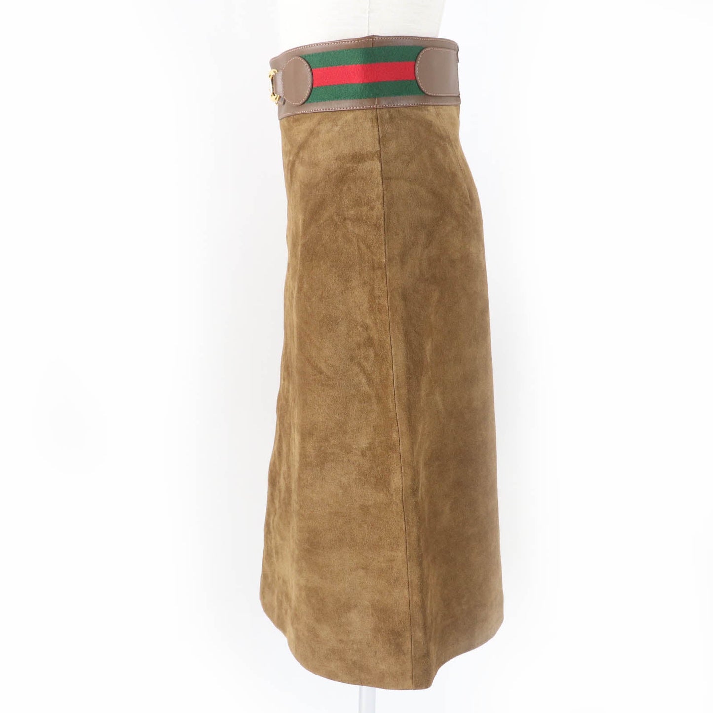 GUCCI flare skirt 626888 Main: Cowhide, Lining: Rayon 68%, Lining: Silk 32%, Part: Acrylic 46%, Part: Wool 46% Brown Women 36