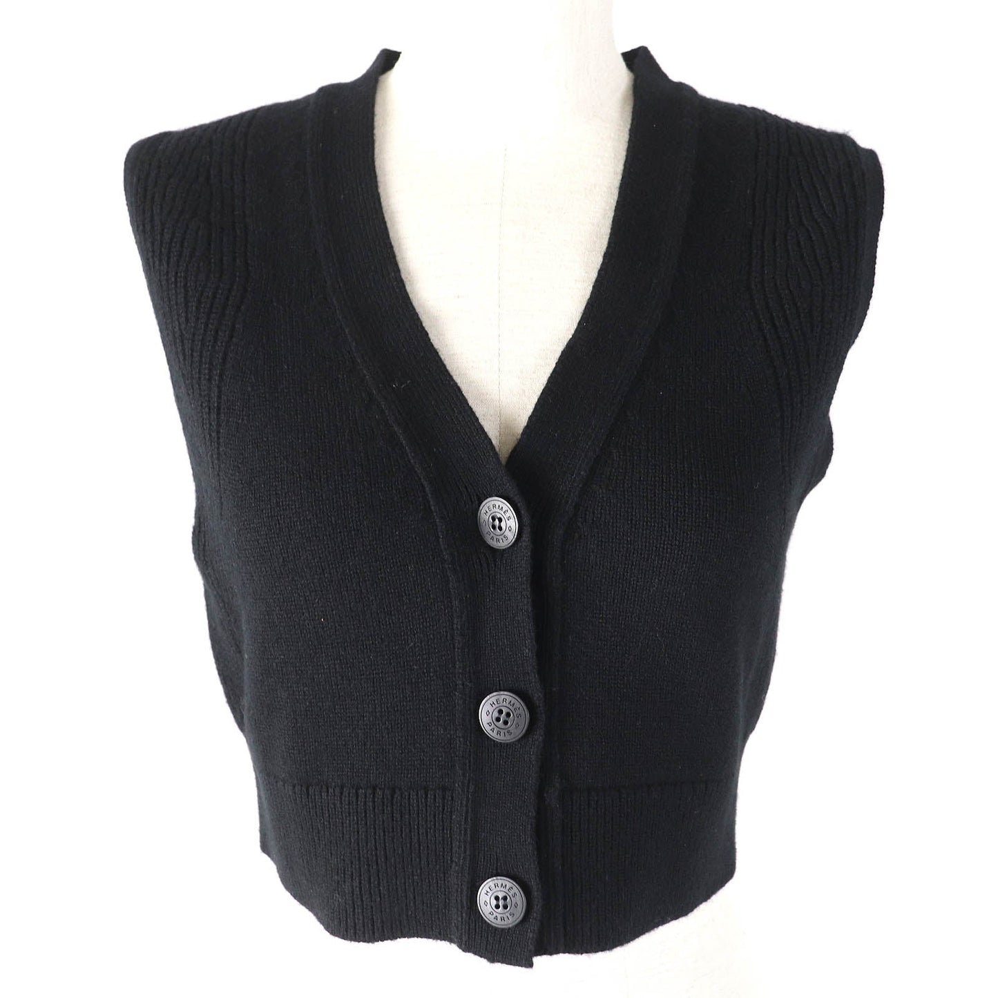 HERMES Vest 4E2721D1 Main: 100% cashmere black Women 36