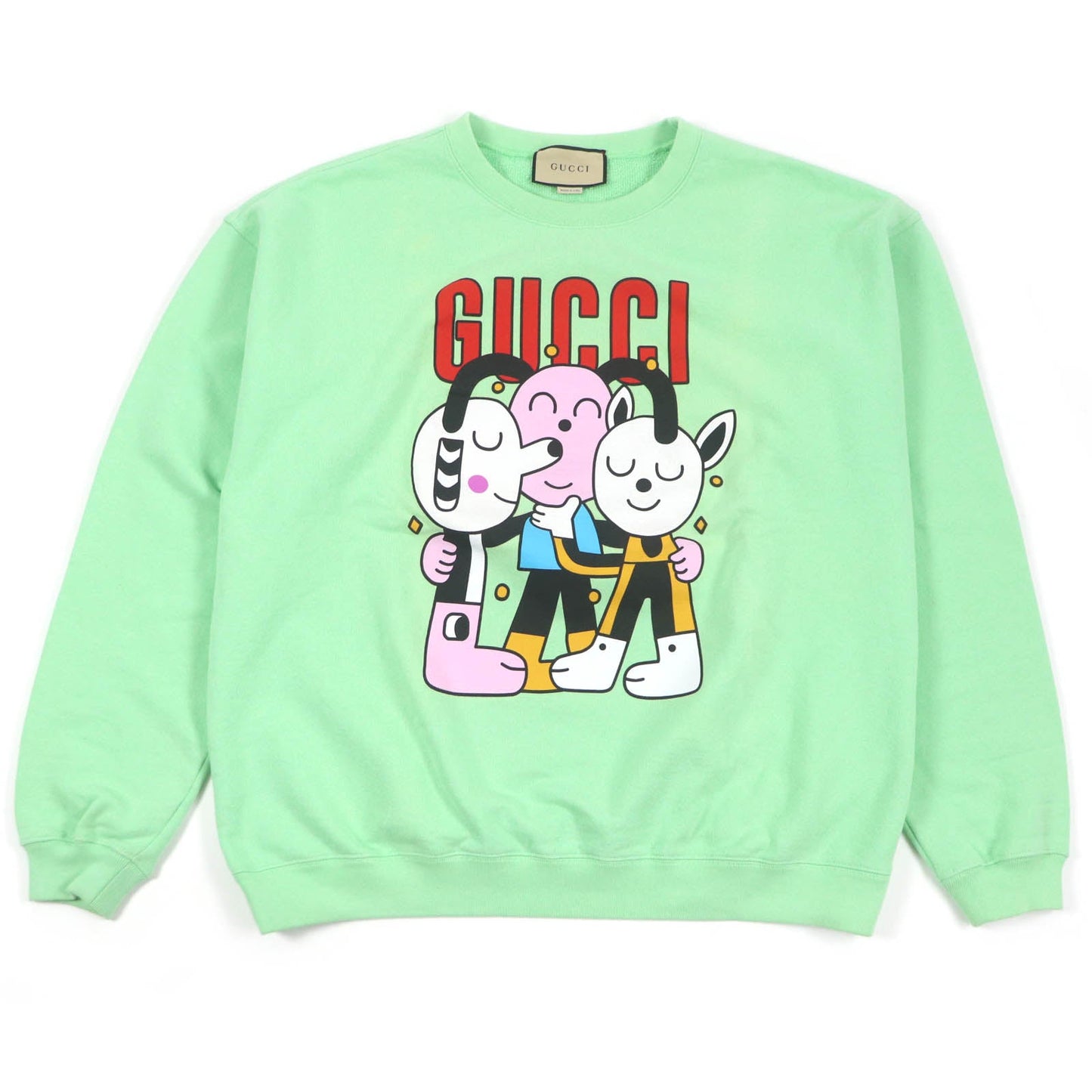 GUCCI sweat 700119 Main: 100% cotton, part: 97% cotton, part: 3% polyurethane mint mens XL