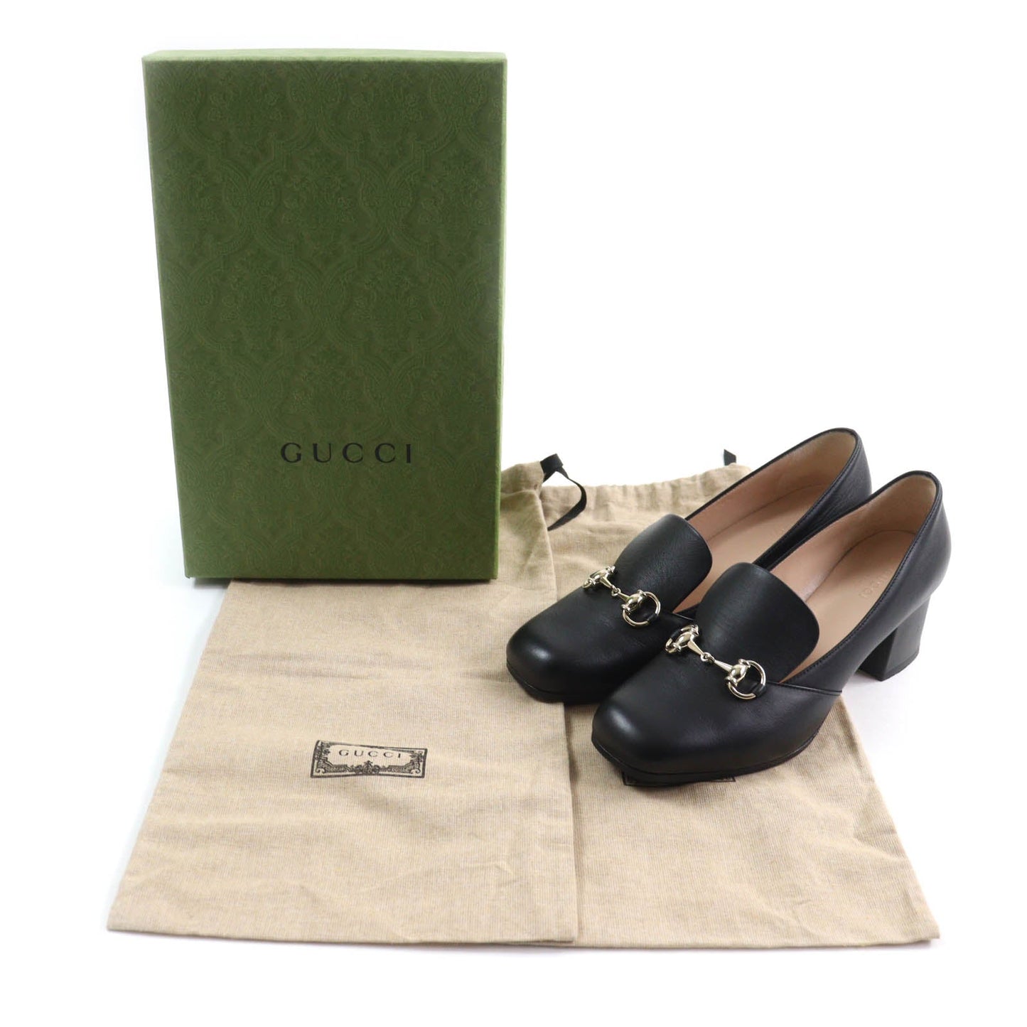 GUCCI pumps 466701 Main: Leather black Women 38 1/2