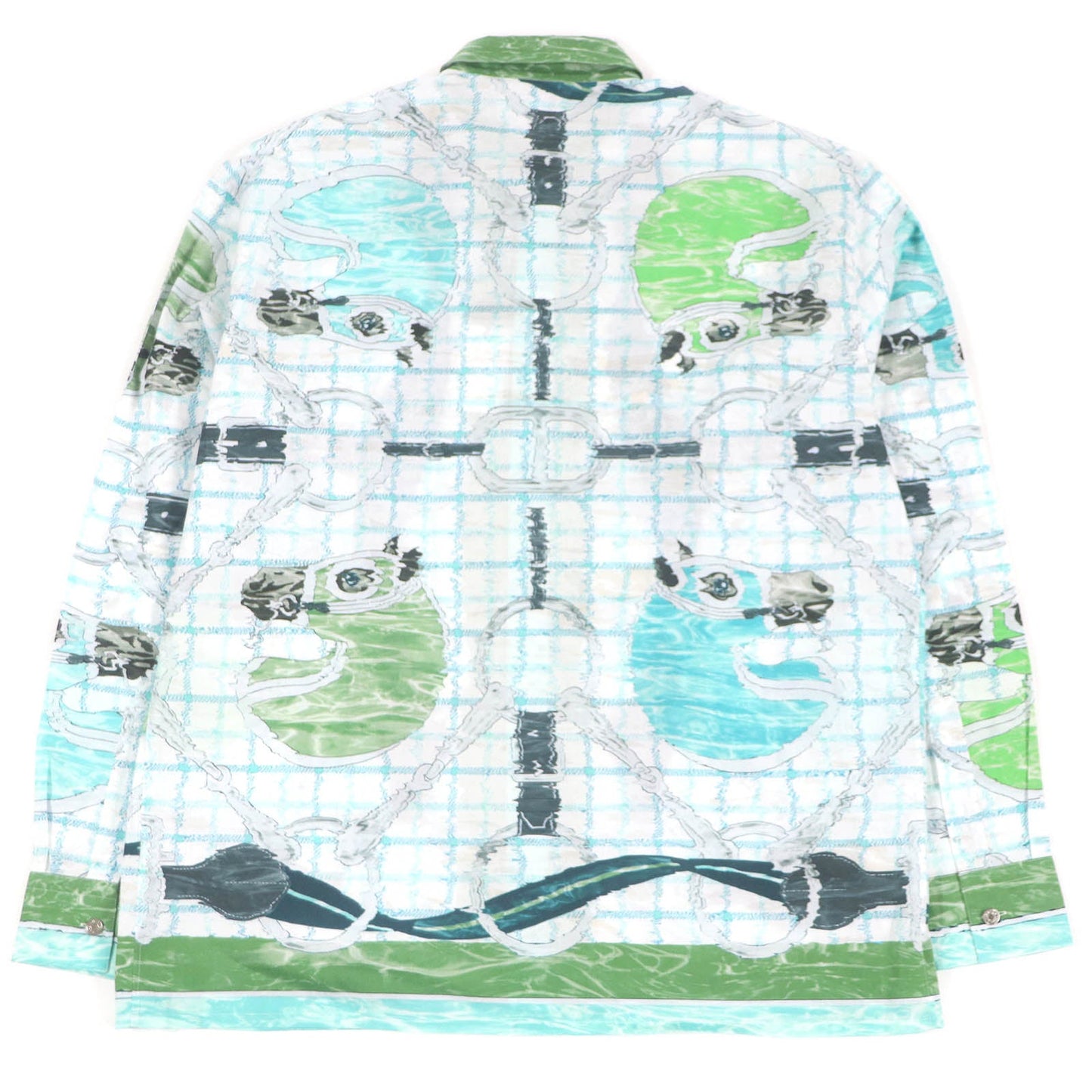 HERMES Long sleeve shirt Main: 100% cotton Blue type mens 38