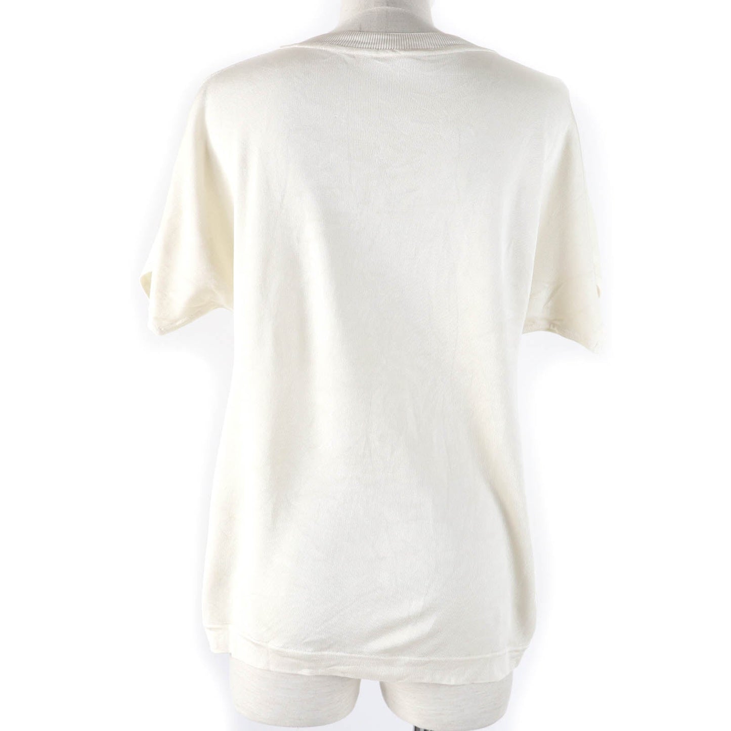 HERMES Short sleeve knit 2E2826DS Main: 100% silk, Main: 100% polyester Ivory Women 34