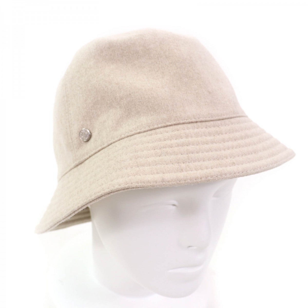 HERMES hat H222020N Outer: 100% cashmere, Lining: 65% rayon, Lining: 35% silk, Part: 56% cotton, Part: 44% rayon beige Calvi Women