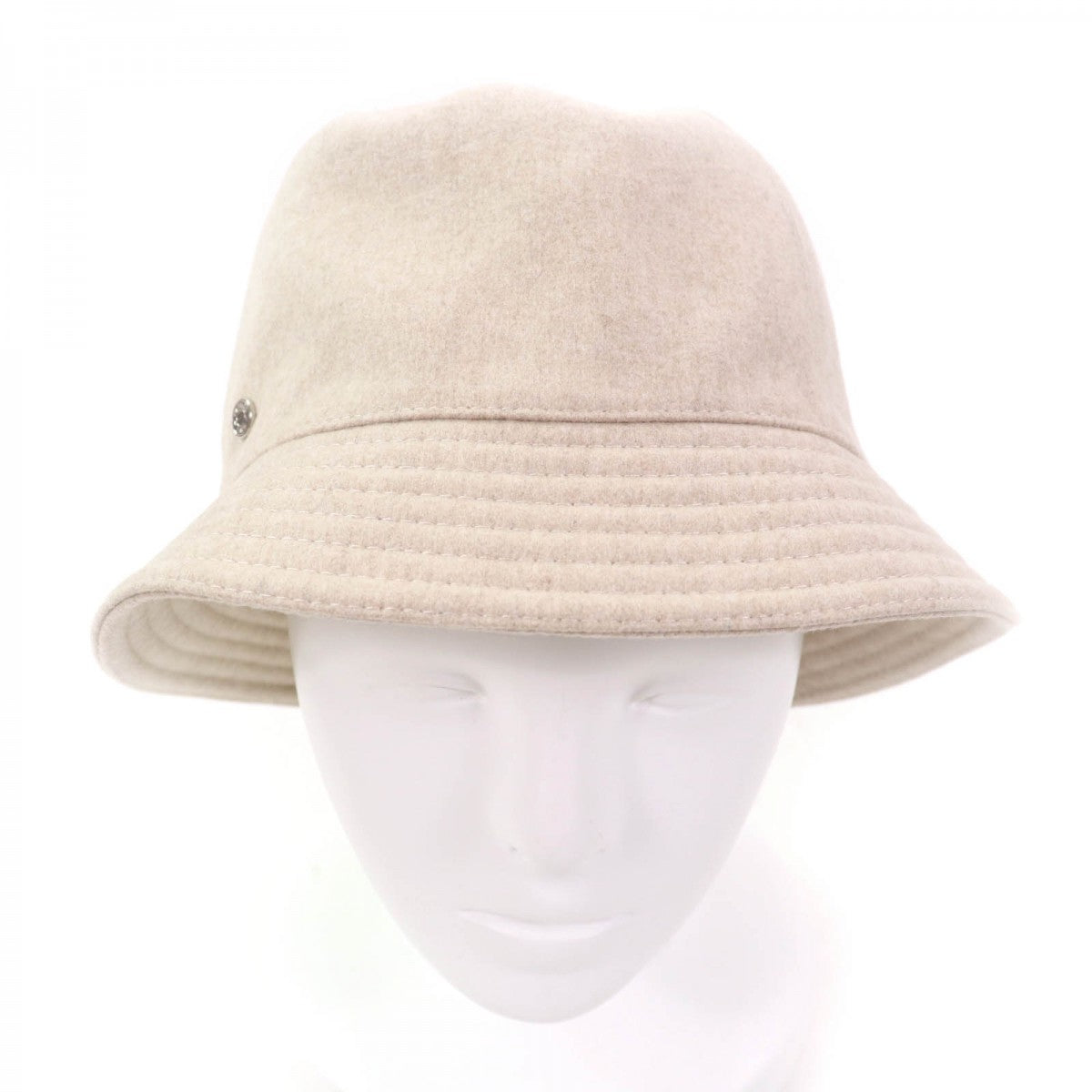 HERMES hat H222020N Outer: 100% cashmere, Lining: 65% rayon, Lining: 35% silk, Part: 56% cotton, Part: 44% rayon beige Calvi Women