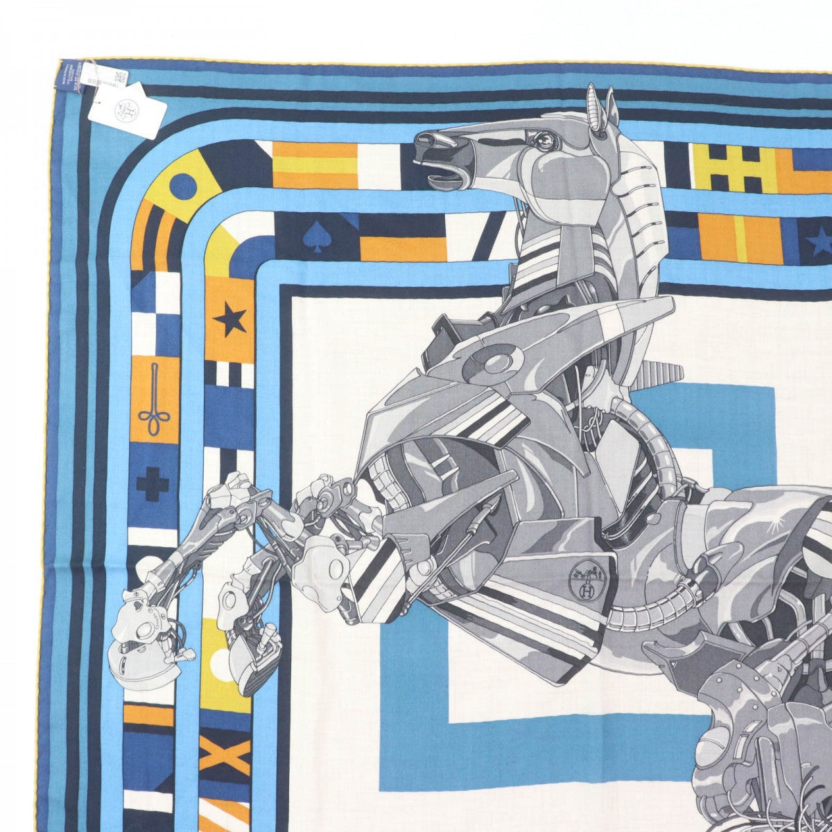 HERMES scarf HI03982T cashmere GRIS/NATUREL/OCRE Carre Jean Carre H100 ROBOCABAR Robocabal