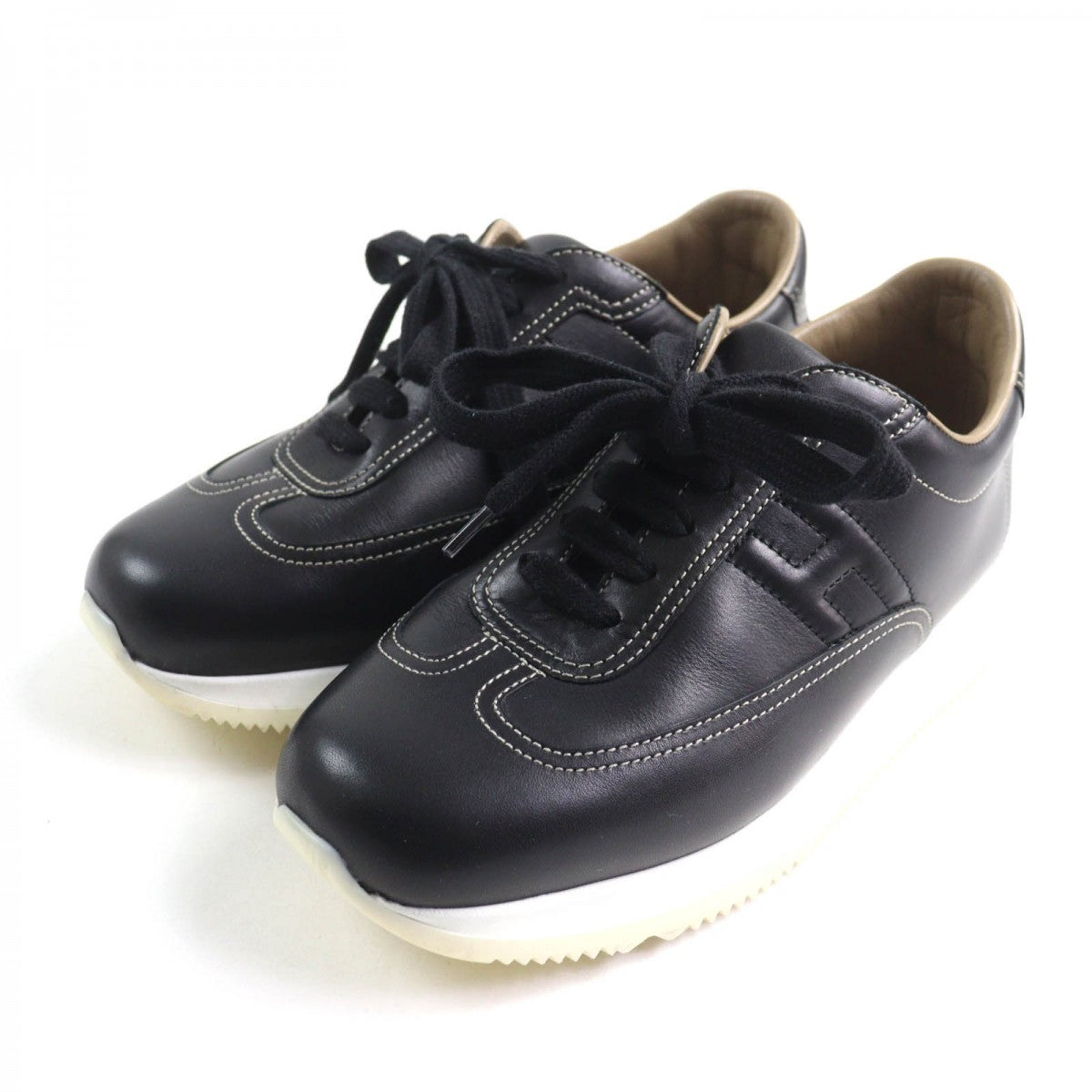 HERMES Low cut sneakers 192214Z Main: Leather black quick Women 37