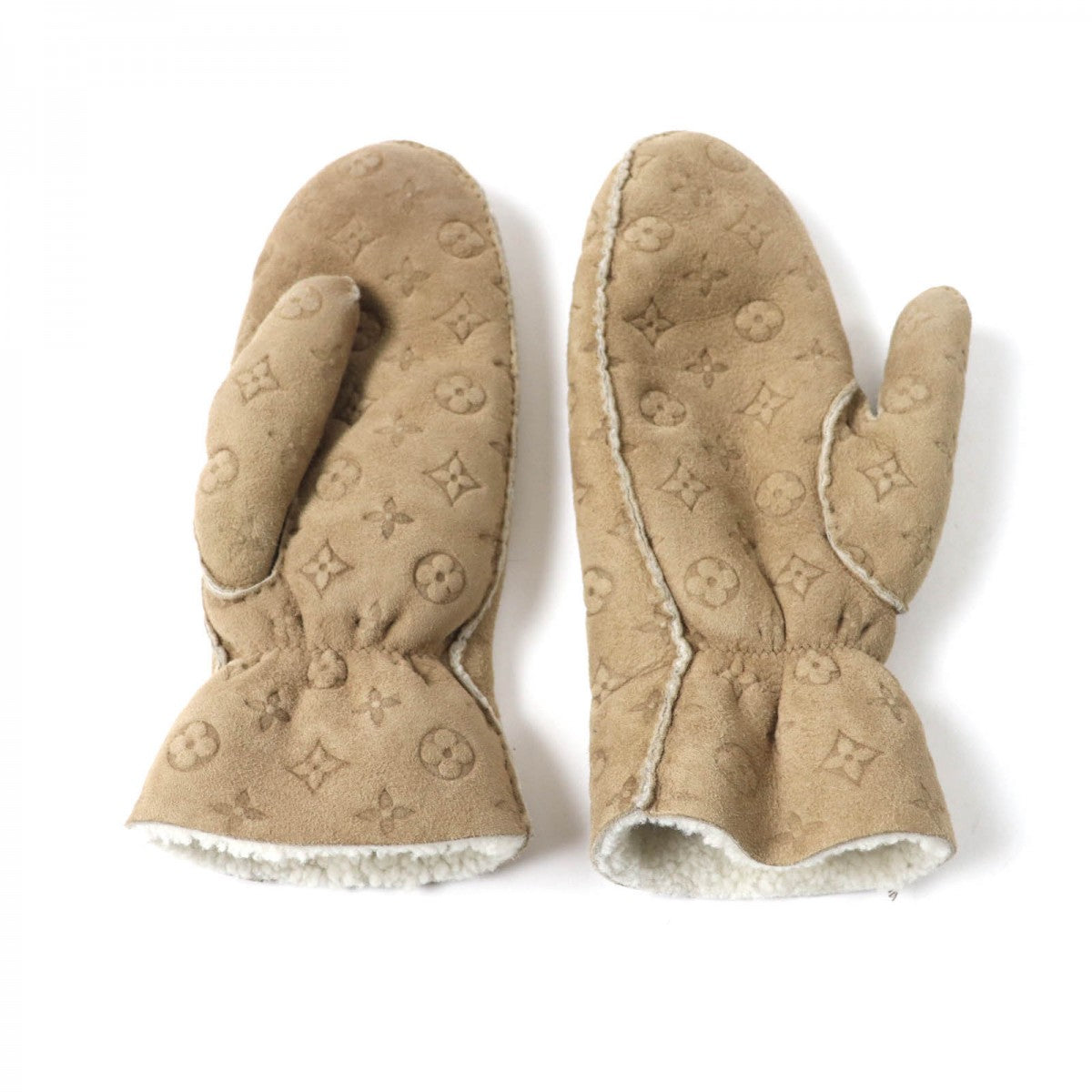 LOUIS VUITTON gloves M76453 Main: Sheep leather beige Muff Sharlingram Women