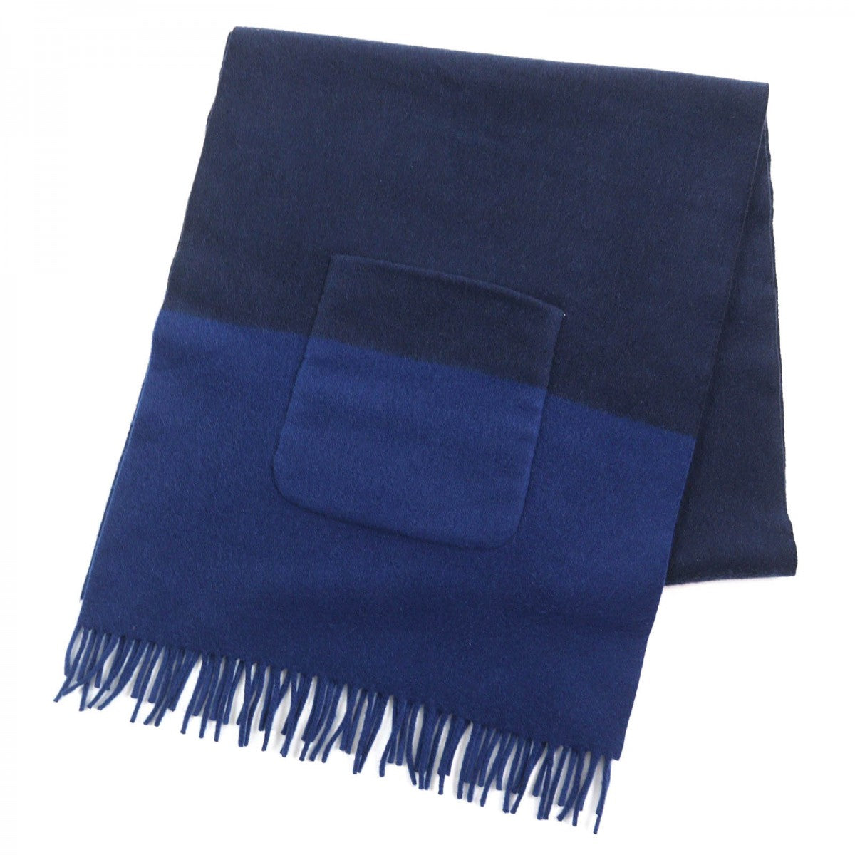 HERMES Scarf H259096S Main: 100% cashmere blue Allumet Pocket Women