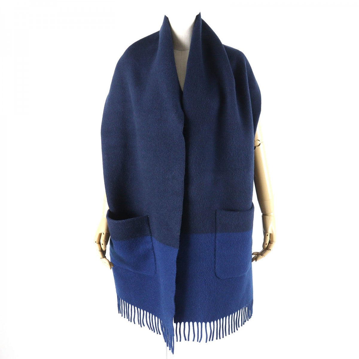 HERMES Scarf H259096S Main: 100% cashmere blue Allumet Pocket Women