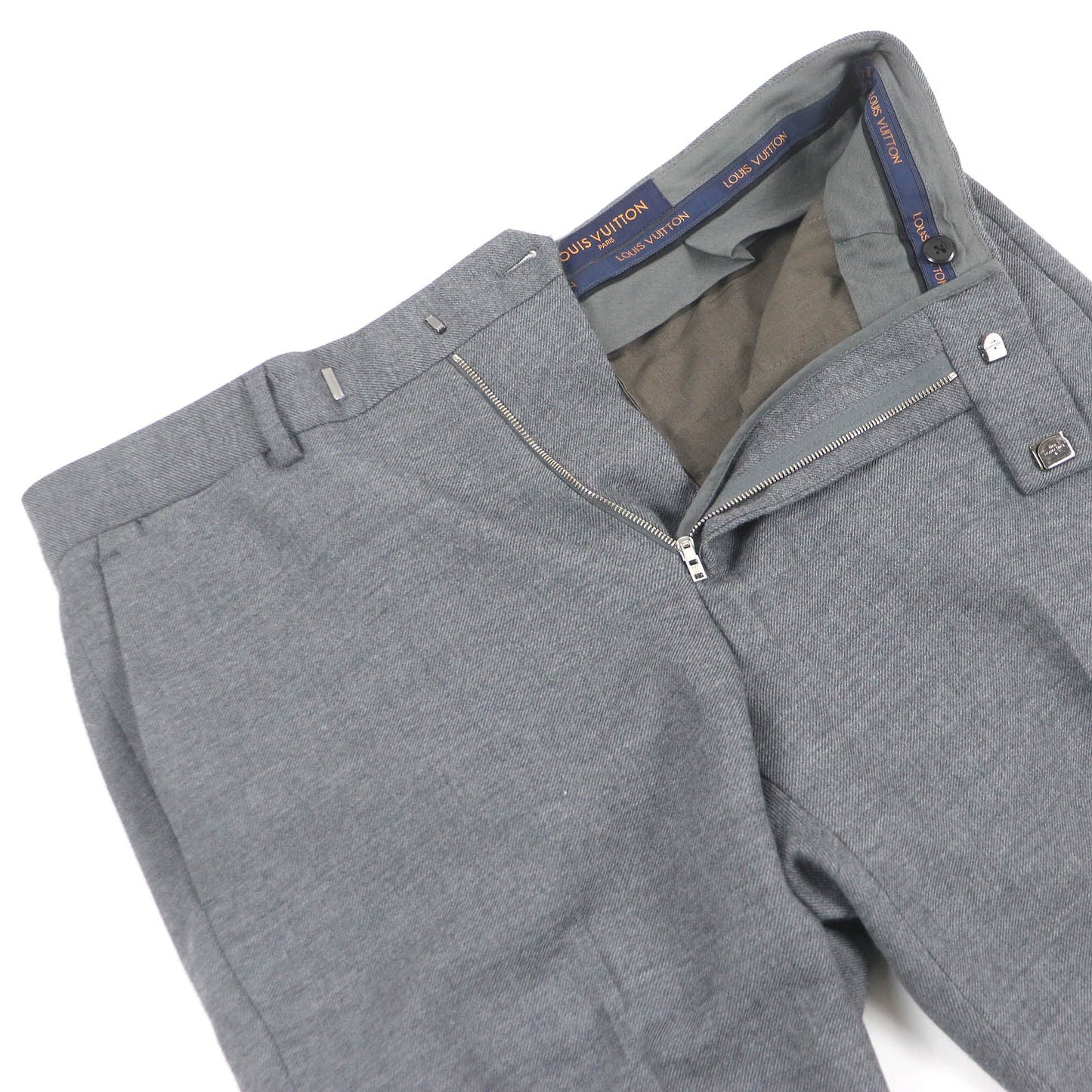 LOUIS VUITTON slacks Outer: 52% wool, Outer: 48% cashmere, Lining: 28% acetate, Lining: 24% rayon, Lining: 20% cotton gray mens 42