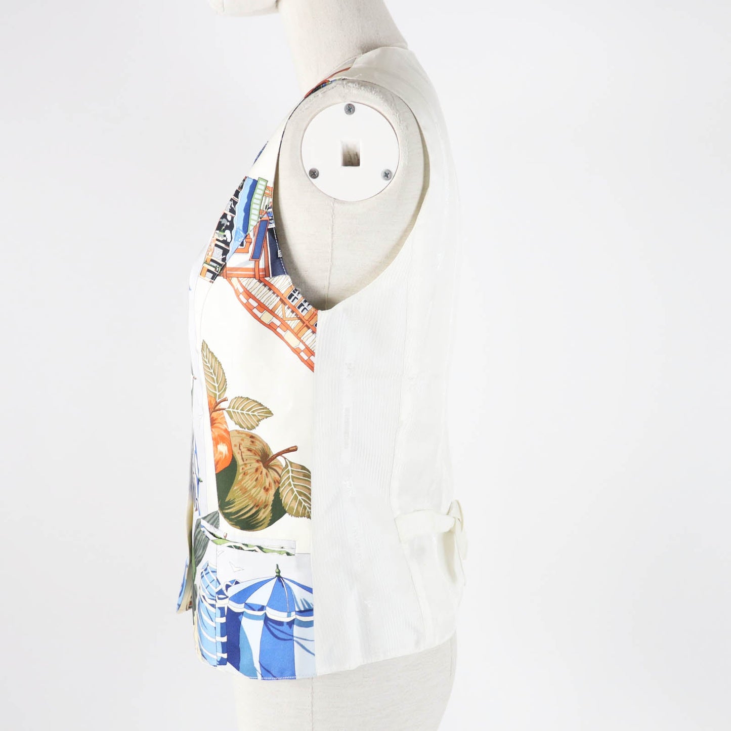 HERMES Vest Outer: 100% silk, Outer: 100% acetate, Lining: 100% acetate Multi Margiela period Women 40