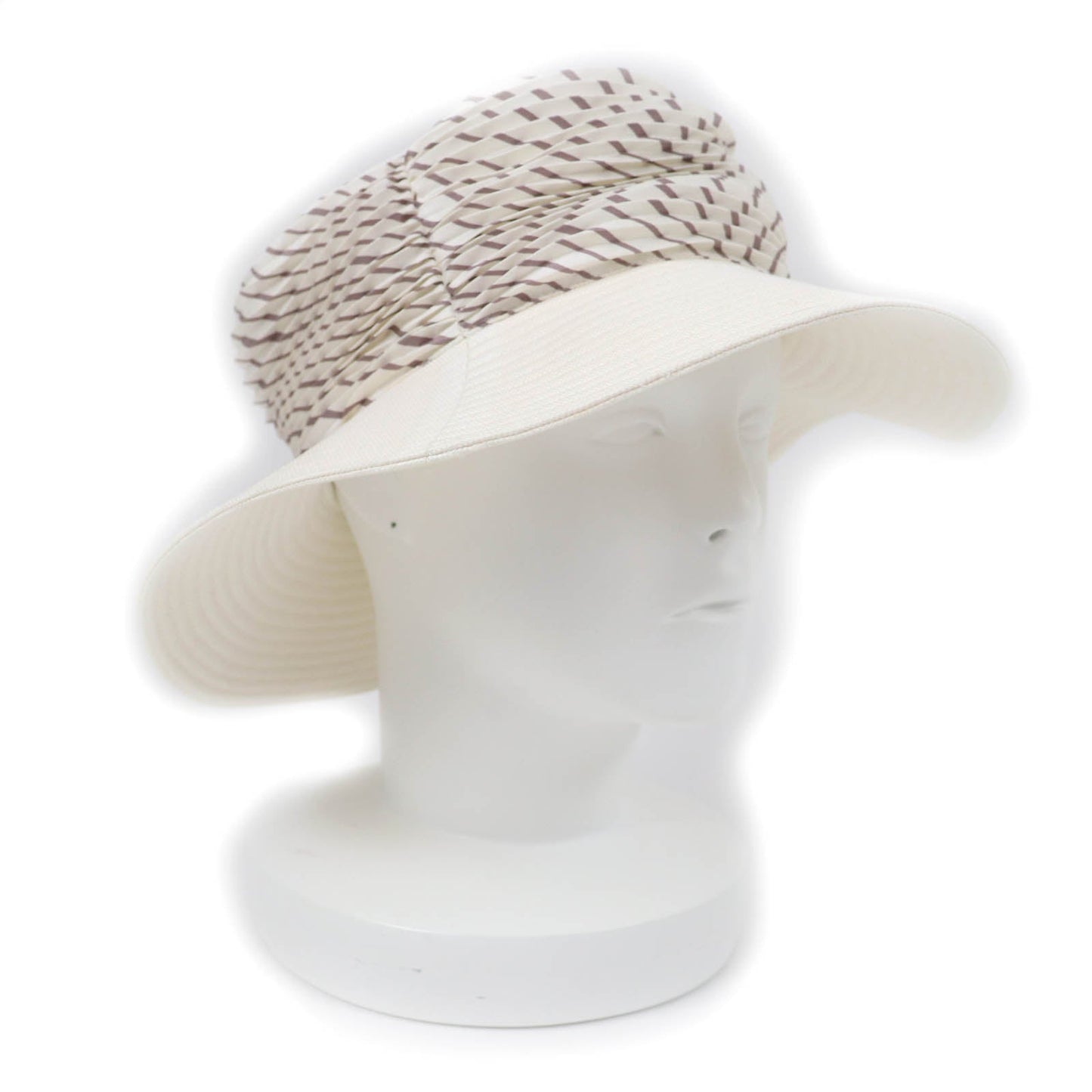 HERMES hat Main: 100% cotton, Part: 100% silk, Lining: 100% linen white Women 57