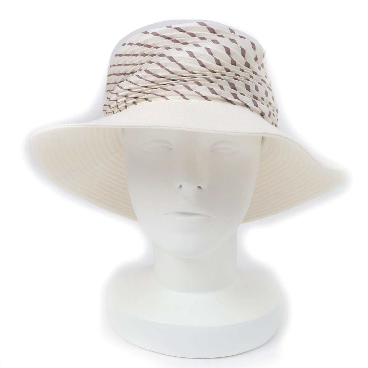 HERMES hat Main: 100% cotton, Part: 100% silk, Lining: 100% linen white Women 57