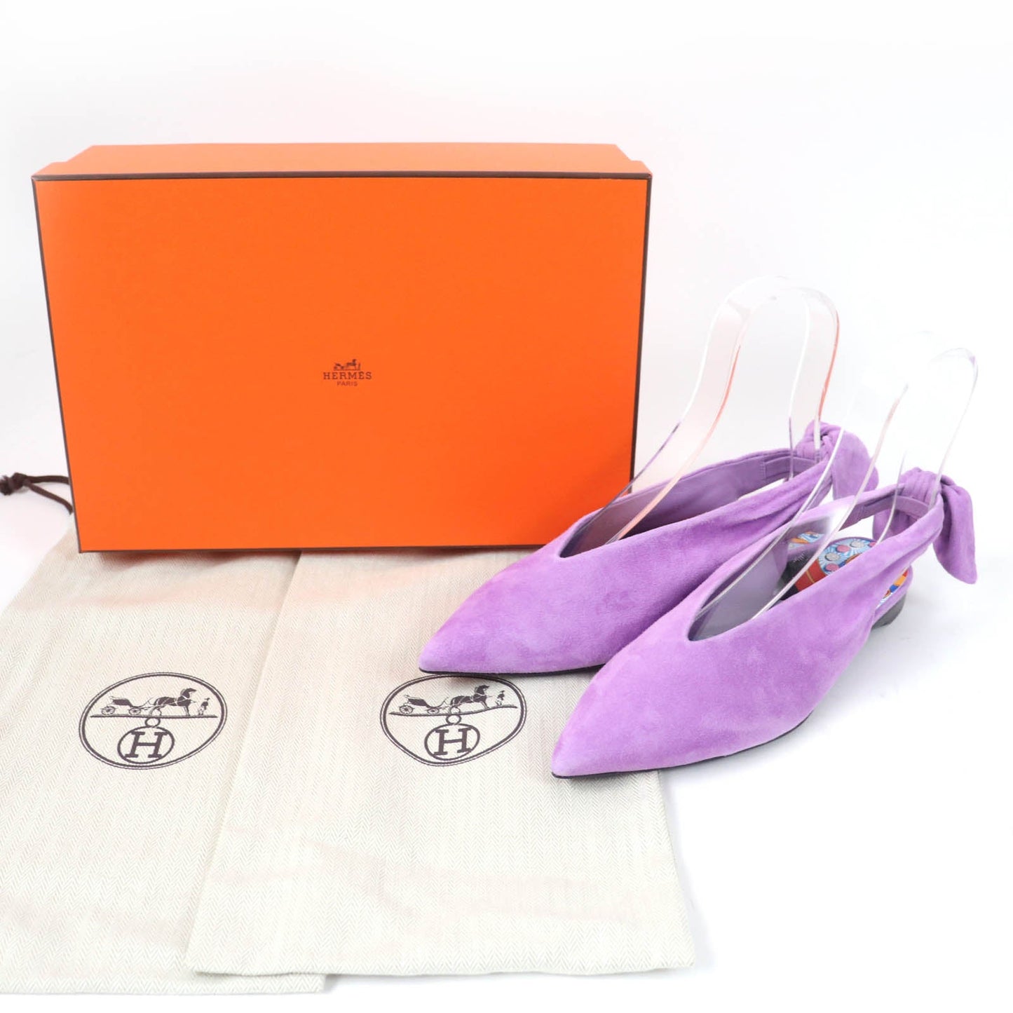 HERMES pumps Main: Suede leather purple Eva Women 37