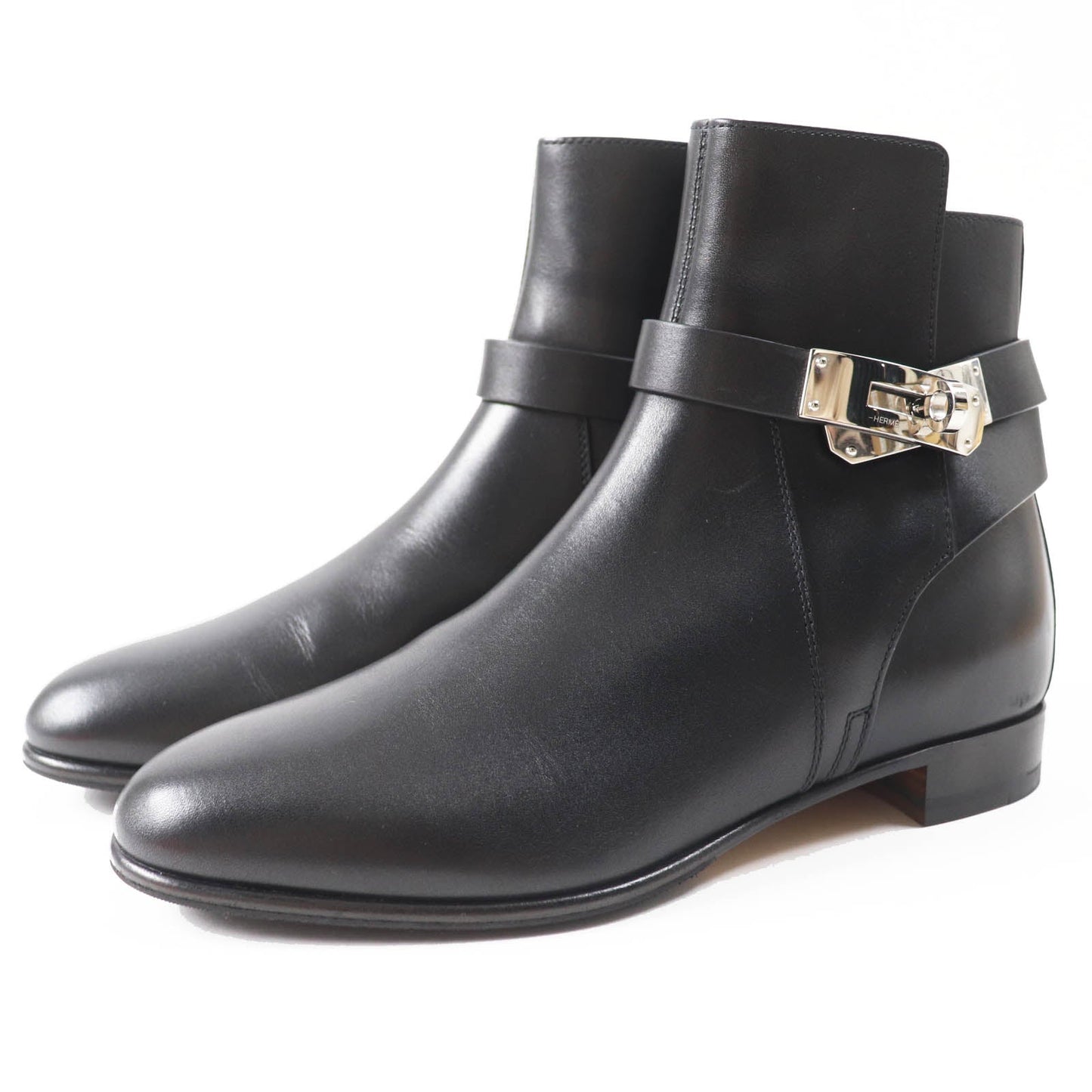 HERMES short boots Main: Leather black Neo Women 35 1/2