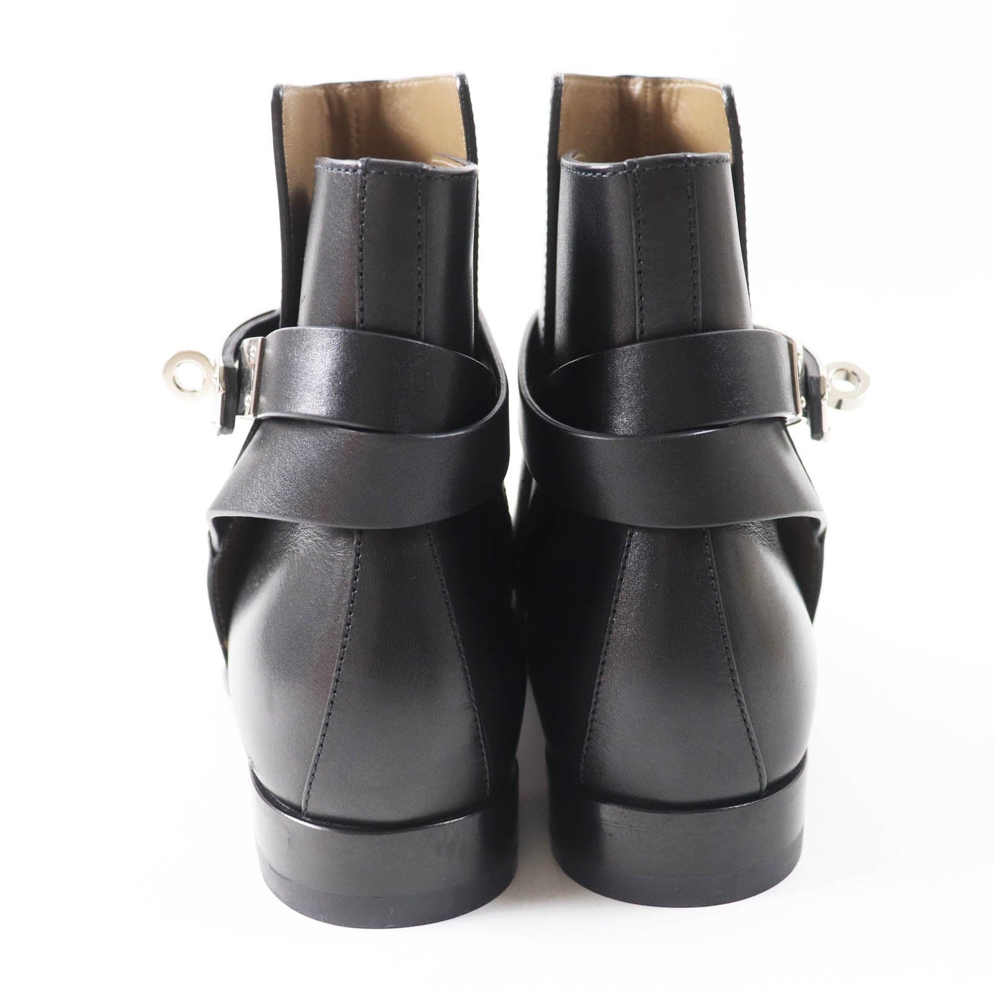 HERMES short boots Main: Leather black Neo Women 35 1/2