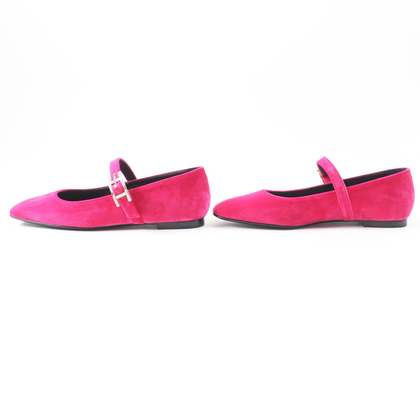 HERMES Ballet shoes Main: Velour Fuchsia Jane Women 36 1/2