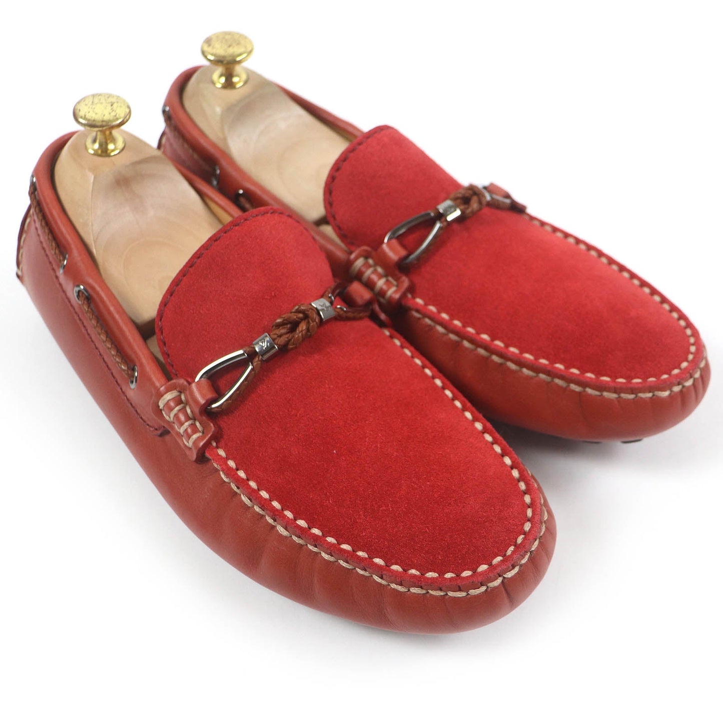 LOUIS VUITTON loafers Main: suede leather, Main: leather Red type mens 6.5