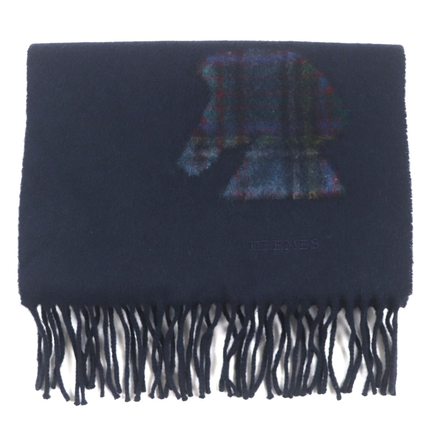 HERMES Scarf Main: 100% cashmere Navy Highlands mens
