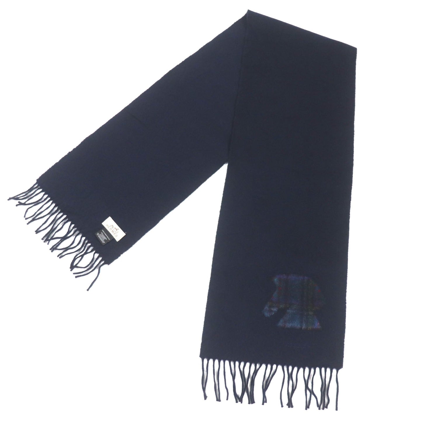 HERMES Scarf Main: 100% cashmere Navy Highlands mens