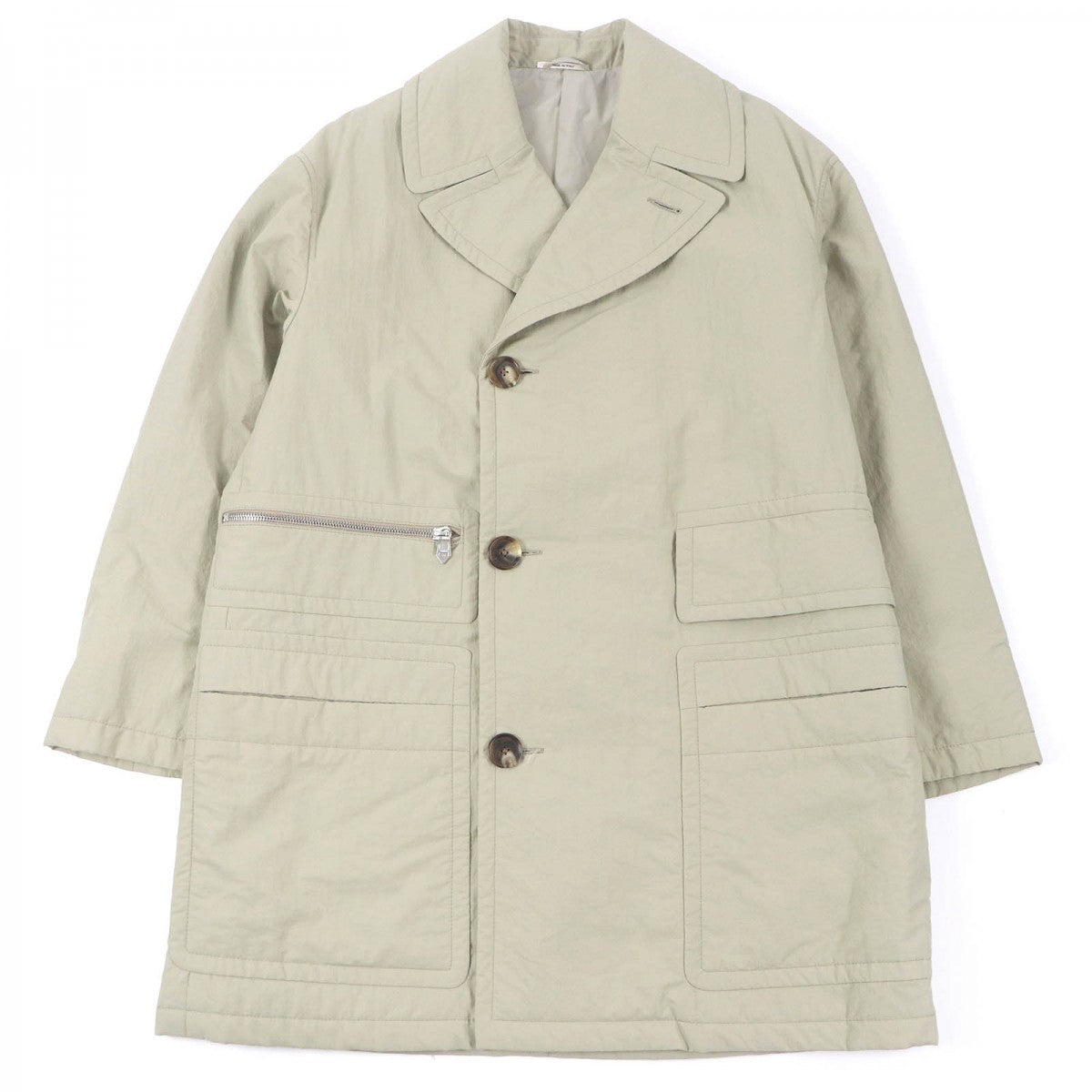 HERMES coat Outer: 57% nylon, Outer: 43% cotton, Lining: 80% nylon, Lining: 20% polyurethane, Filling: 95% polyester khaki mens 44