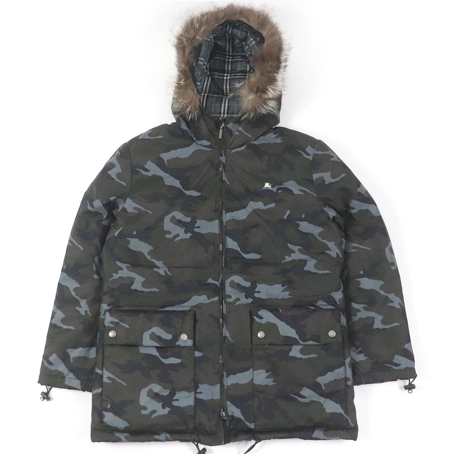BURBERRY BLACK LABEL Down jacket Main: 100% nylon, lining: polyester, lining: cupra, sleeve lining: cupra, padding: 95% down Khaki type mens M