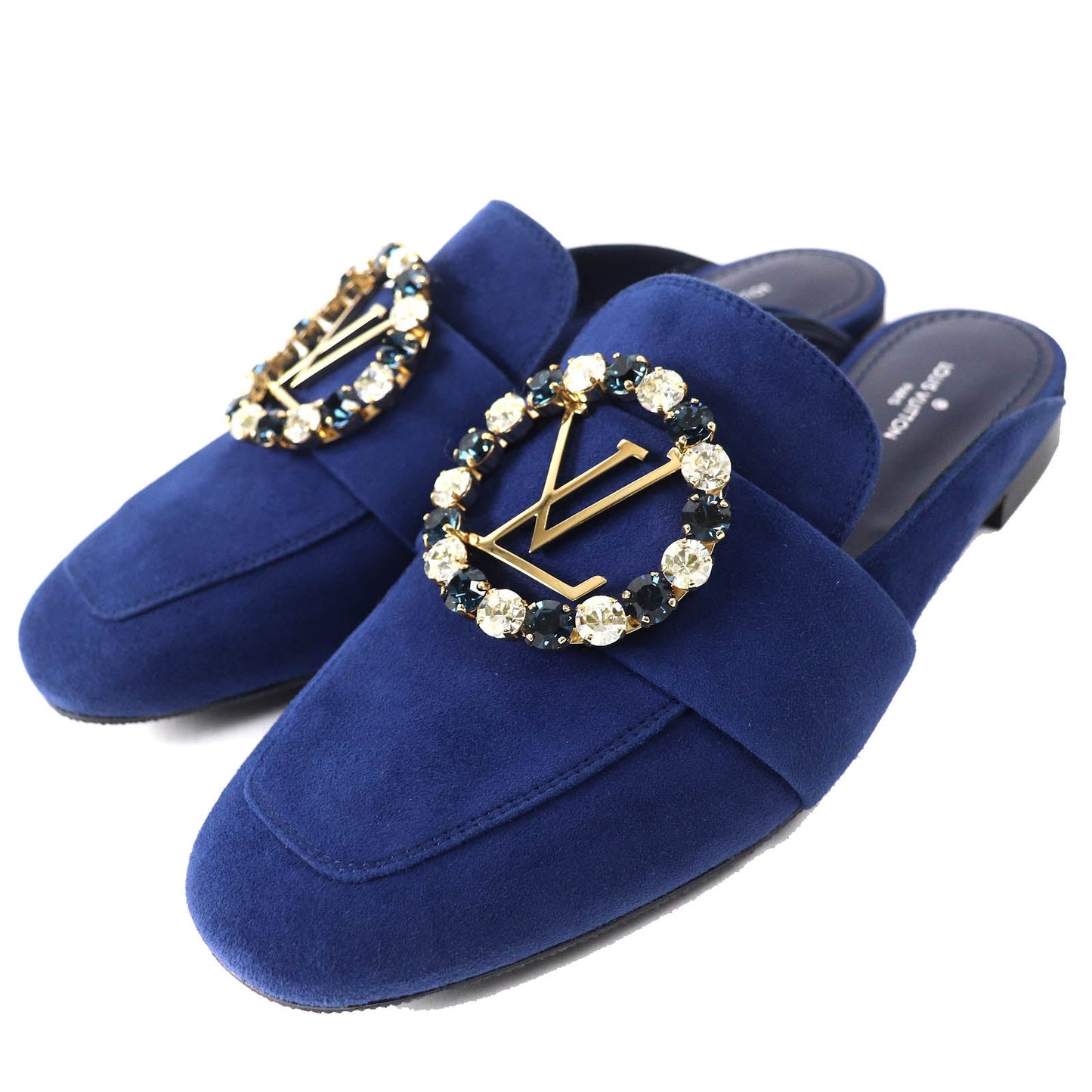 LOUIS VUITTON Mule Main: Suede leather Navy Women 36