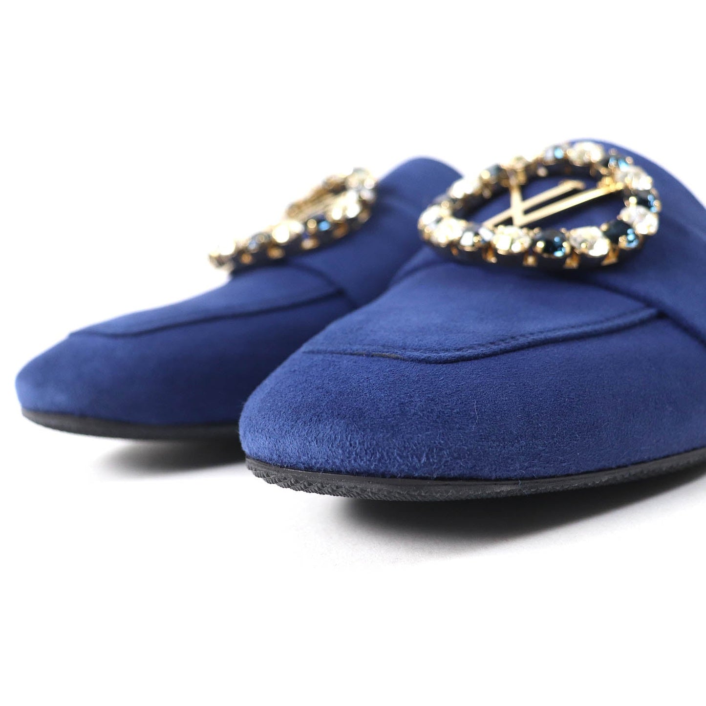 LOUIS VUITTON Mule Main: Suede leather Navy Women 36