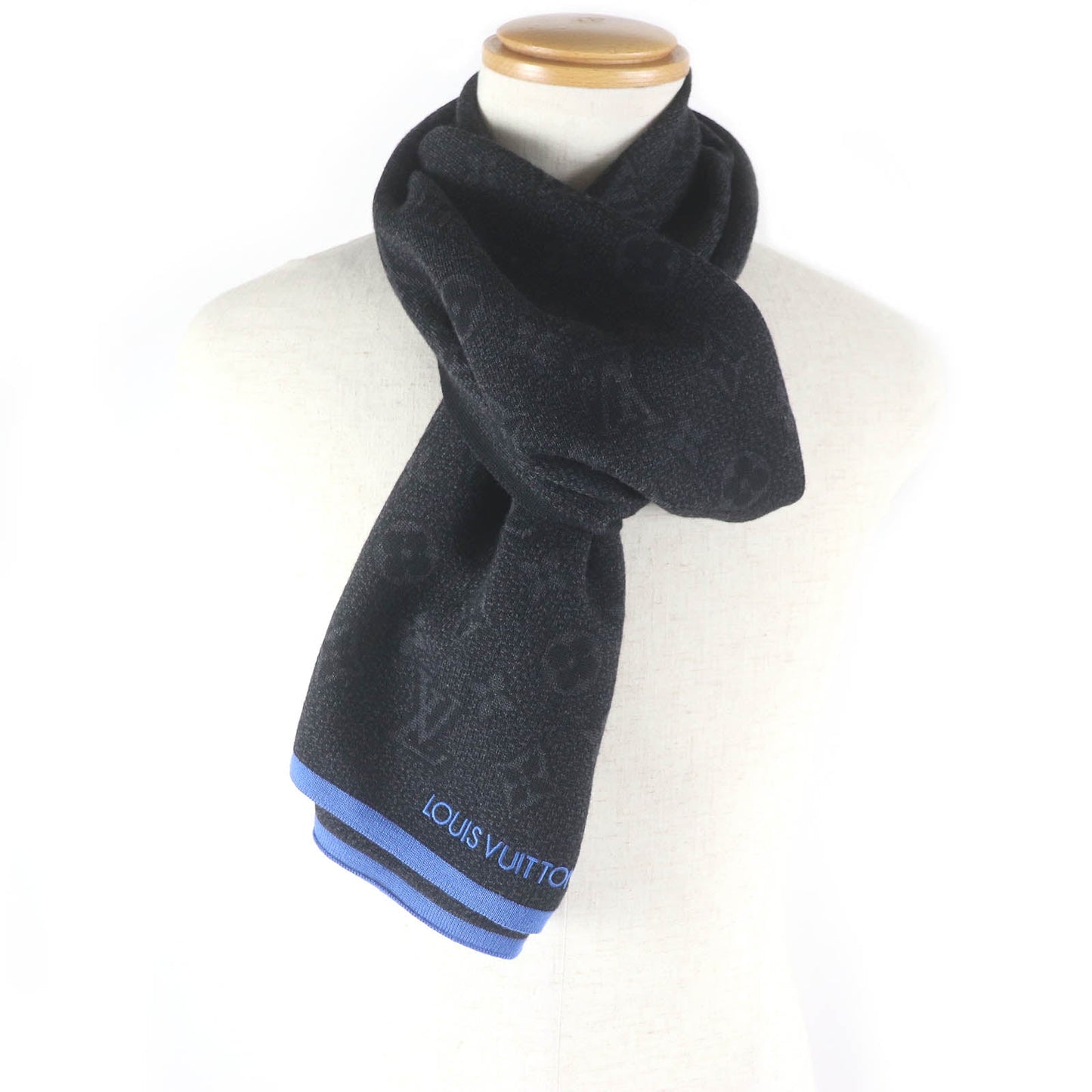 LOUIS VUITTON Scarf M76240 Main: 100% wool black mens
