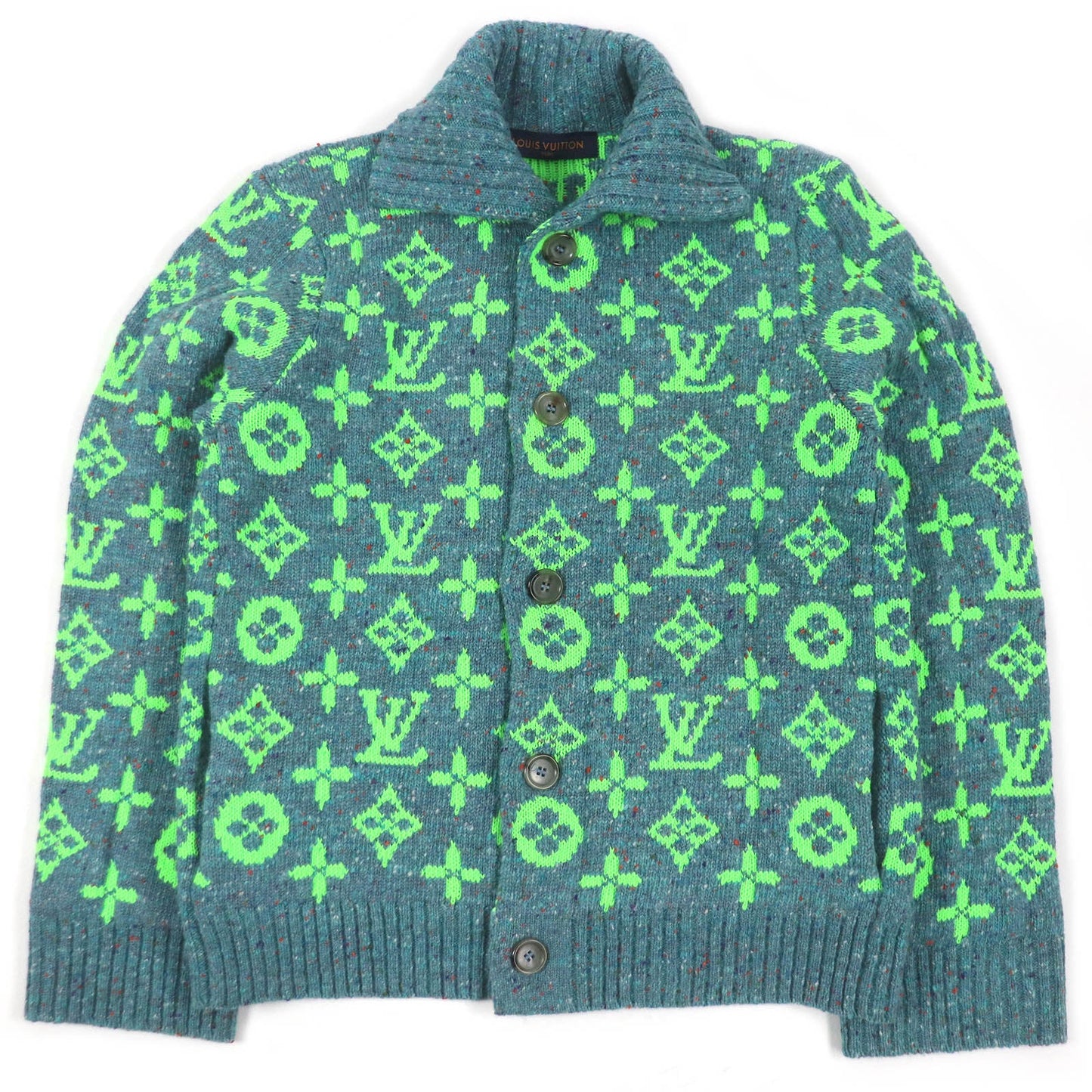LOUIS VUITTON cardigan Main: 76% wool, 24% polyamide blue mens L