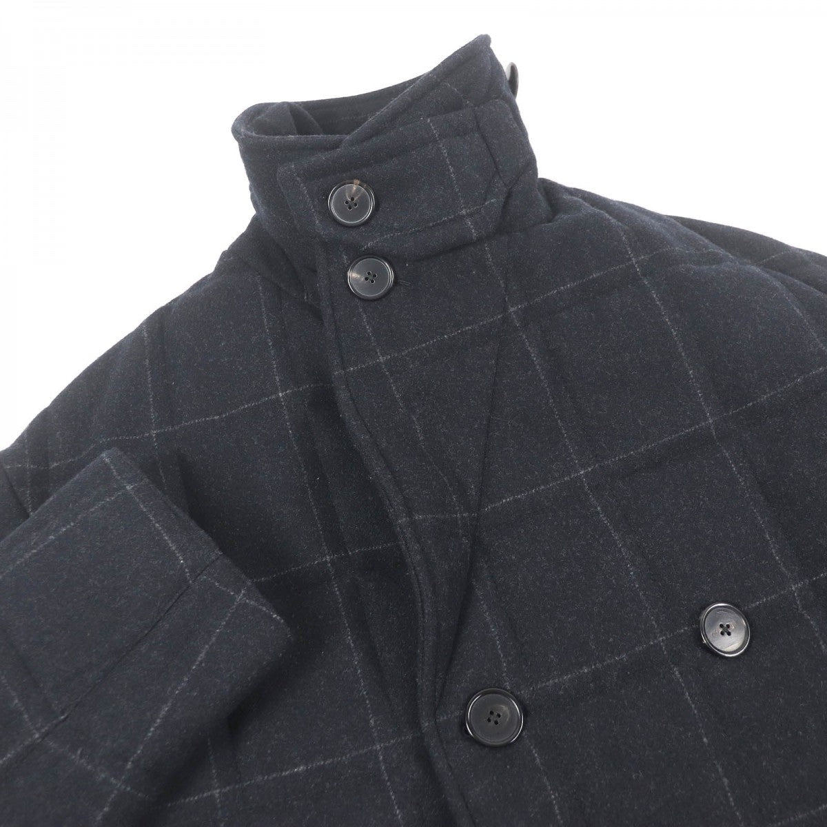 HERMES coat Outer: 90% wool, Outer: 10% cashmere, Lining: 80% nylon, Lining: 20% polyurethane, Filling: 84% polyester Dark gray mens 50