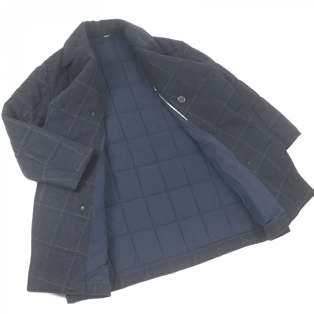 HERMES coat Outer: 90% wool, Outer: 10% cashmere, Lining: 80% nylon, Lining: 20% polyurethane, Filling: 84% polyester Dark gray mens 50