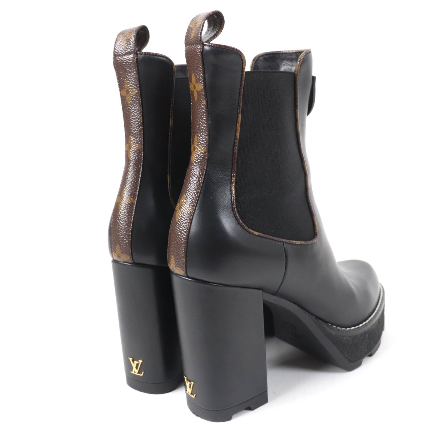 LOUIS VUITTON Ankle boots Main: Leather black LV Bobur Line Women 37
